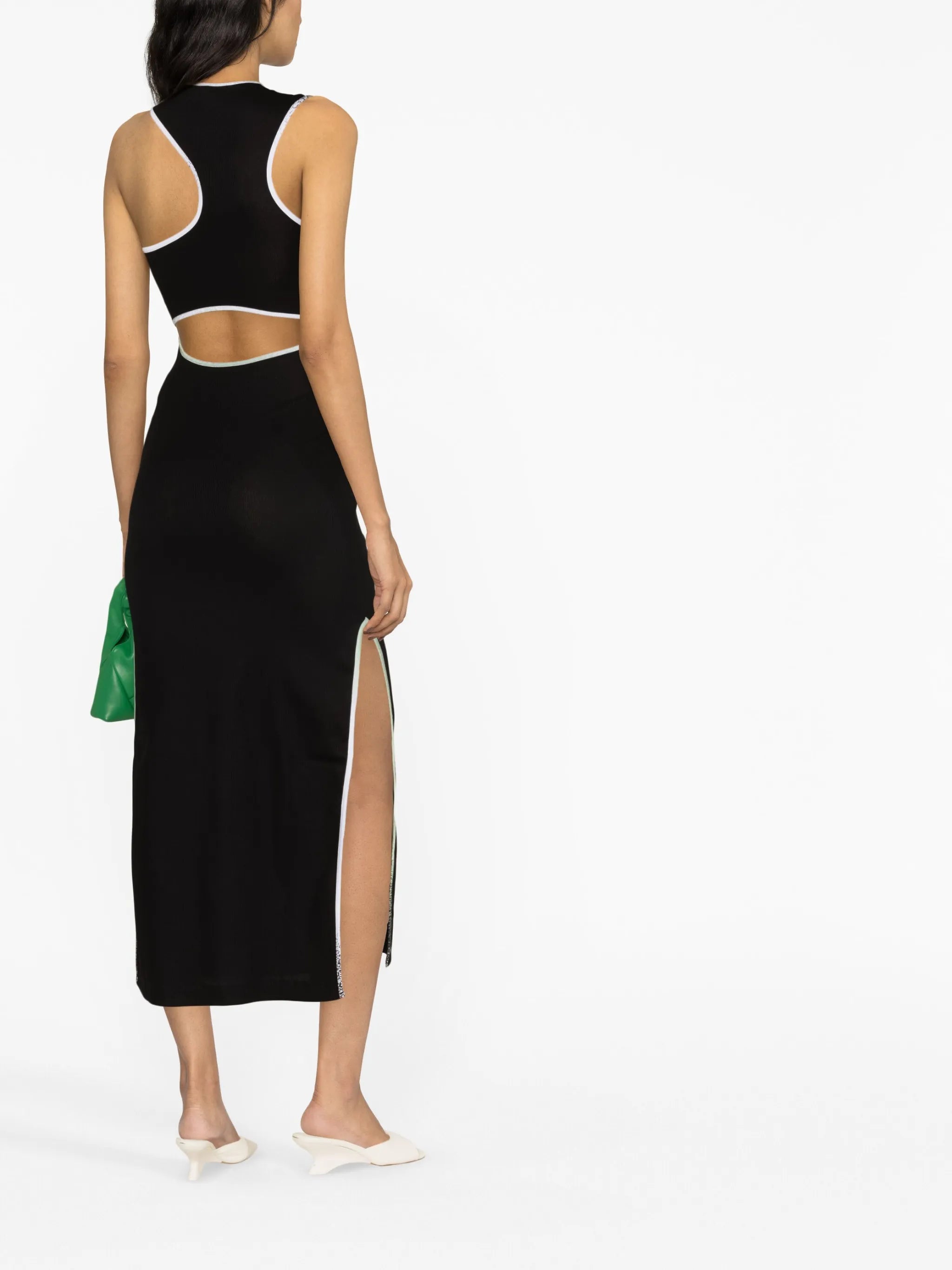 sleeveless knitted midi dress