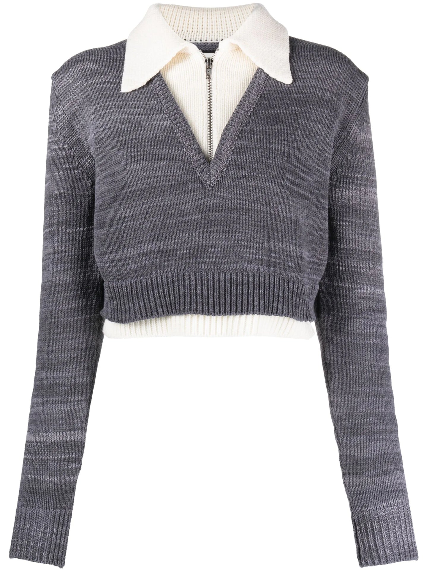 long-sleeve knitted top