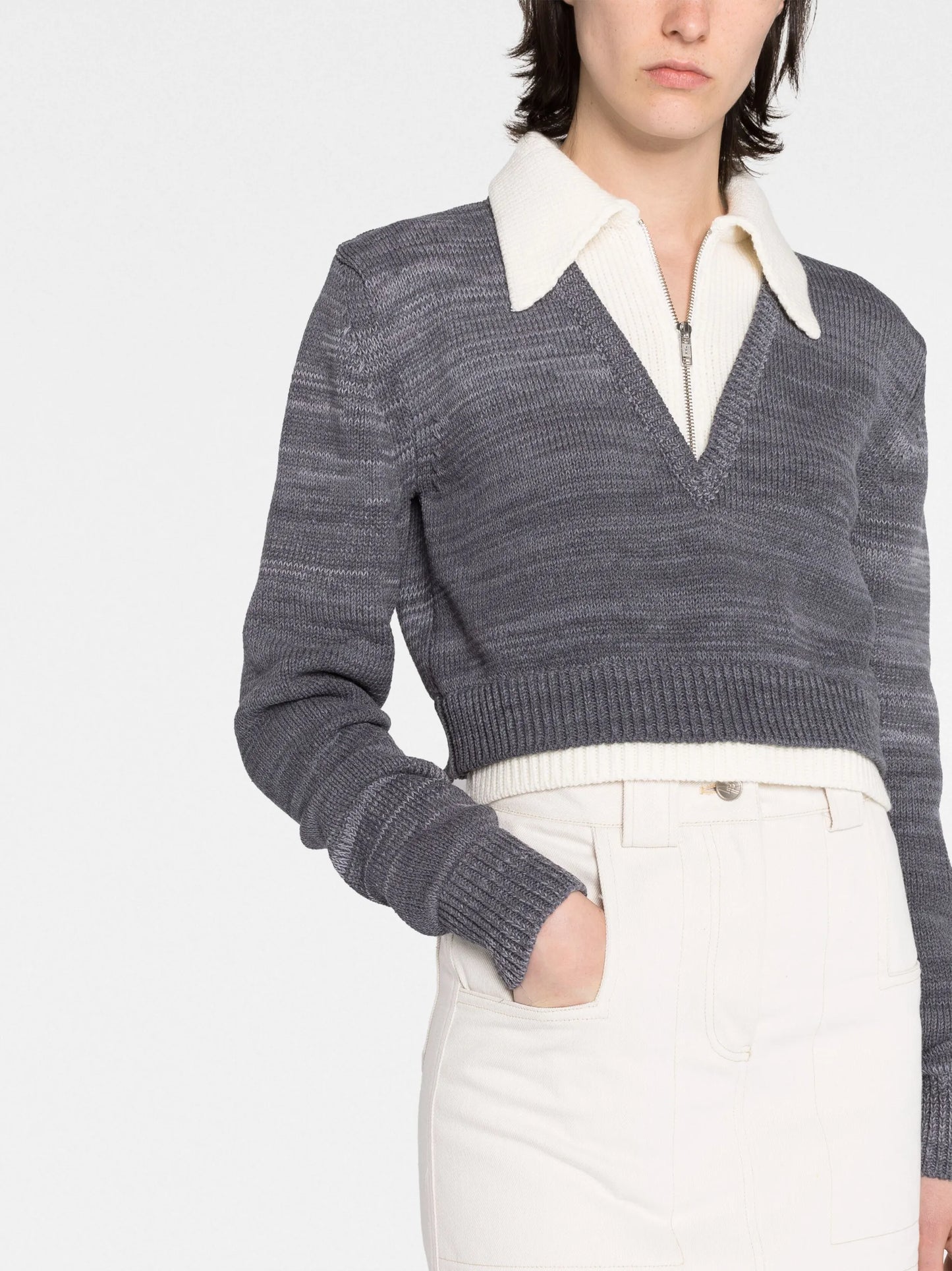 long-sleeve knitted top