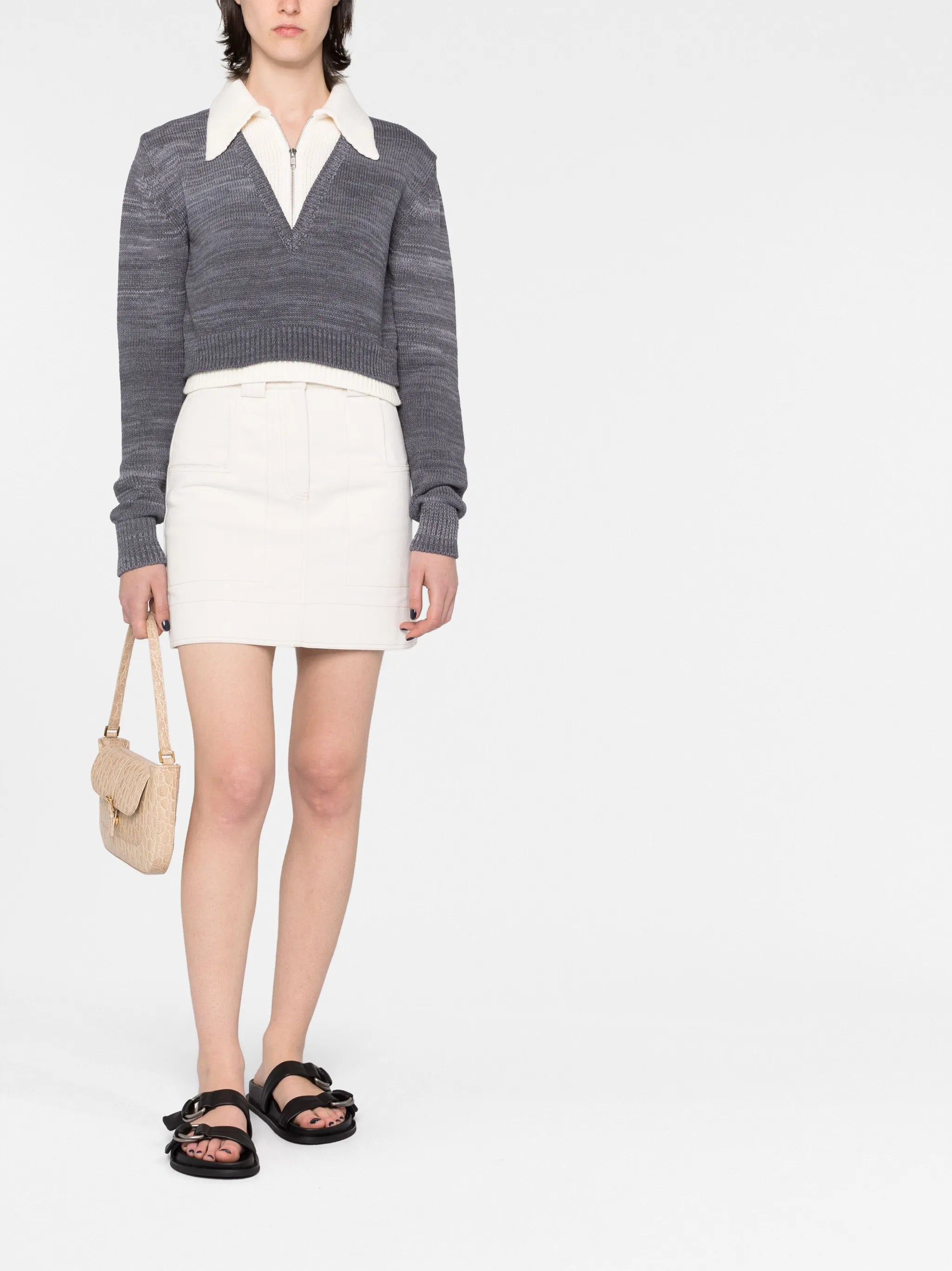 long-sleeve knitted top