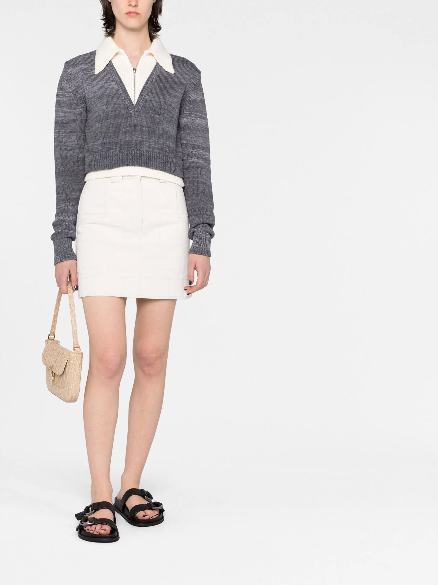 long-sleeve knitted top