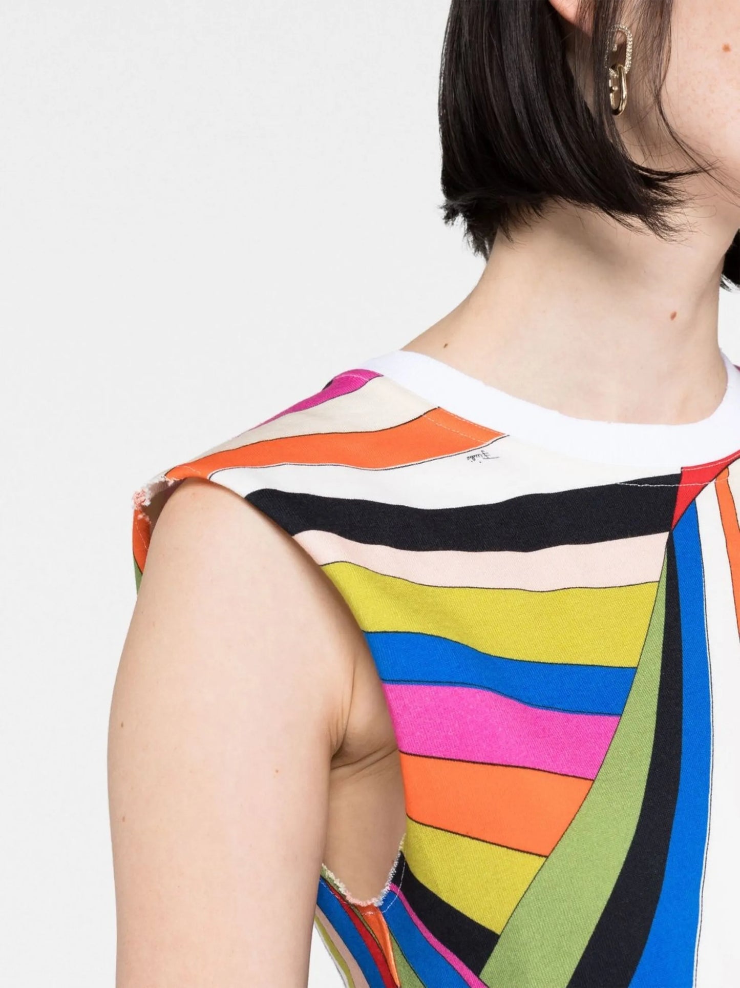 Iride-print fringed top