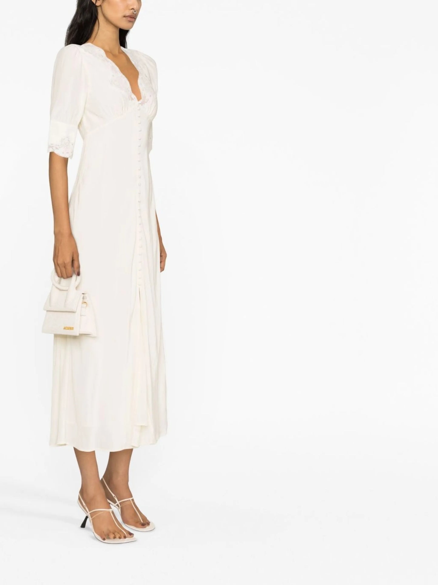 Simone lace-trim midi dress