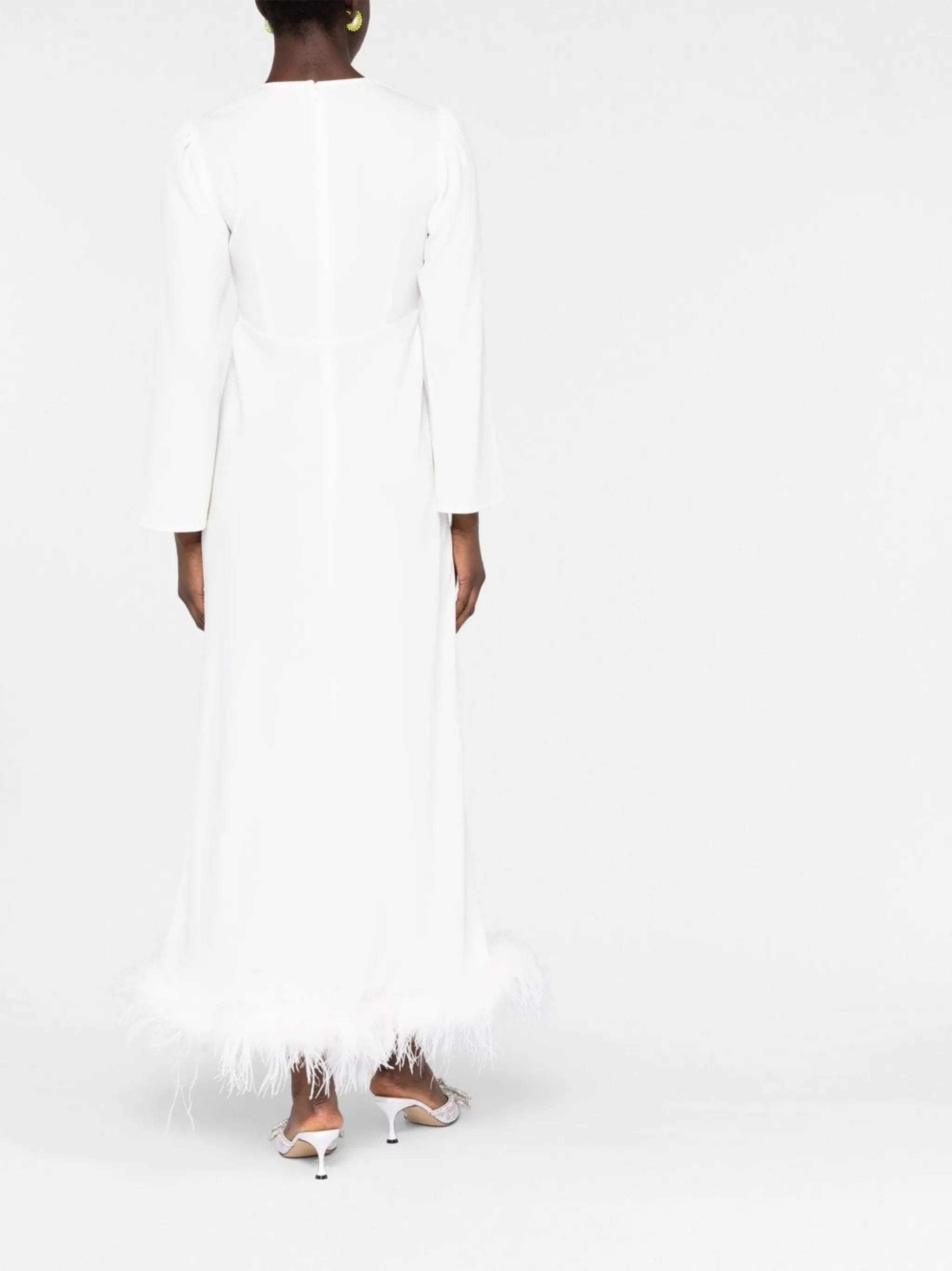 Mya feather-trim dress
