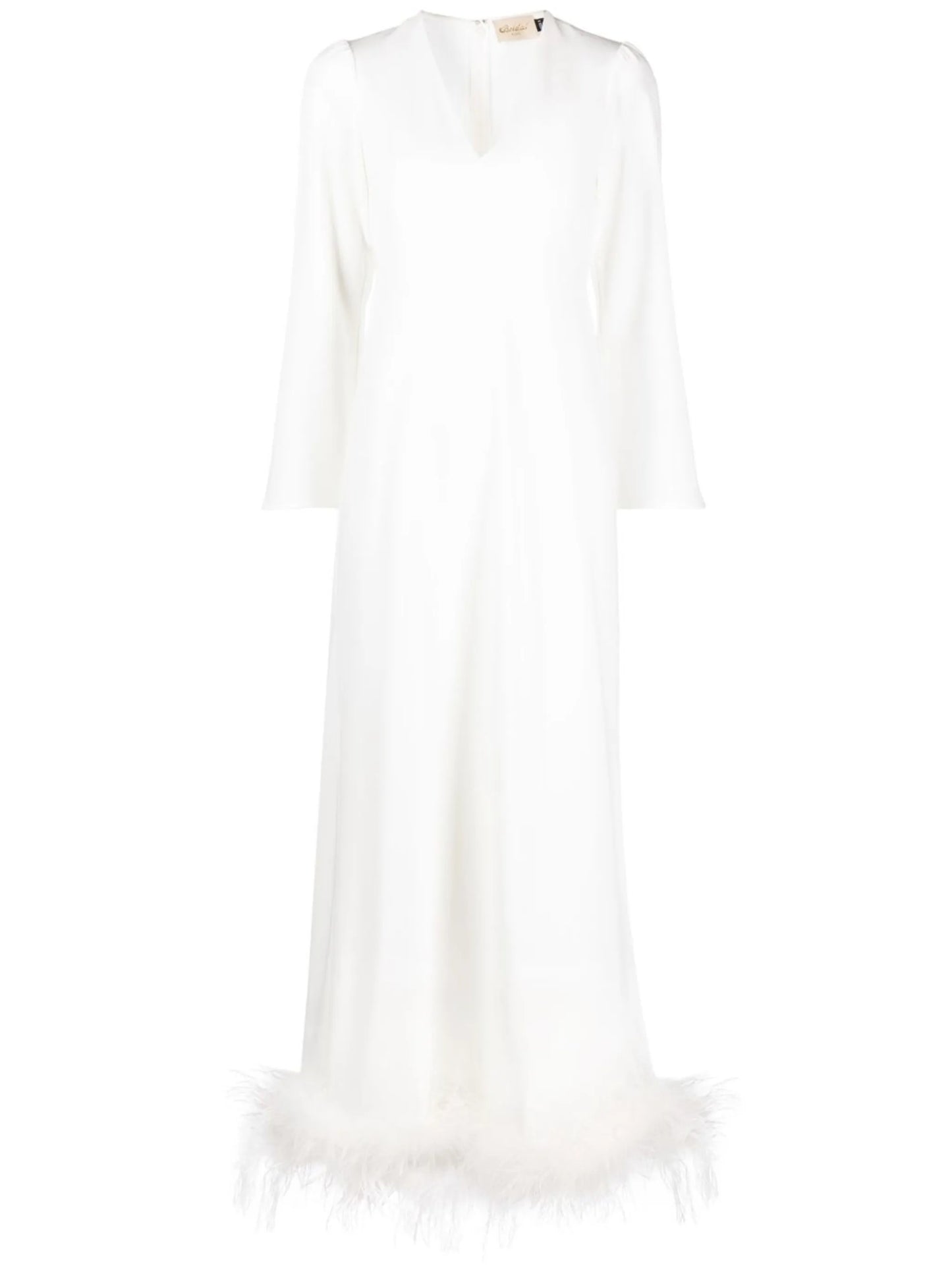 Mya feather-trim dress