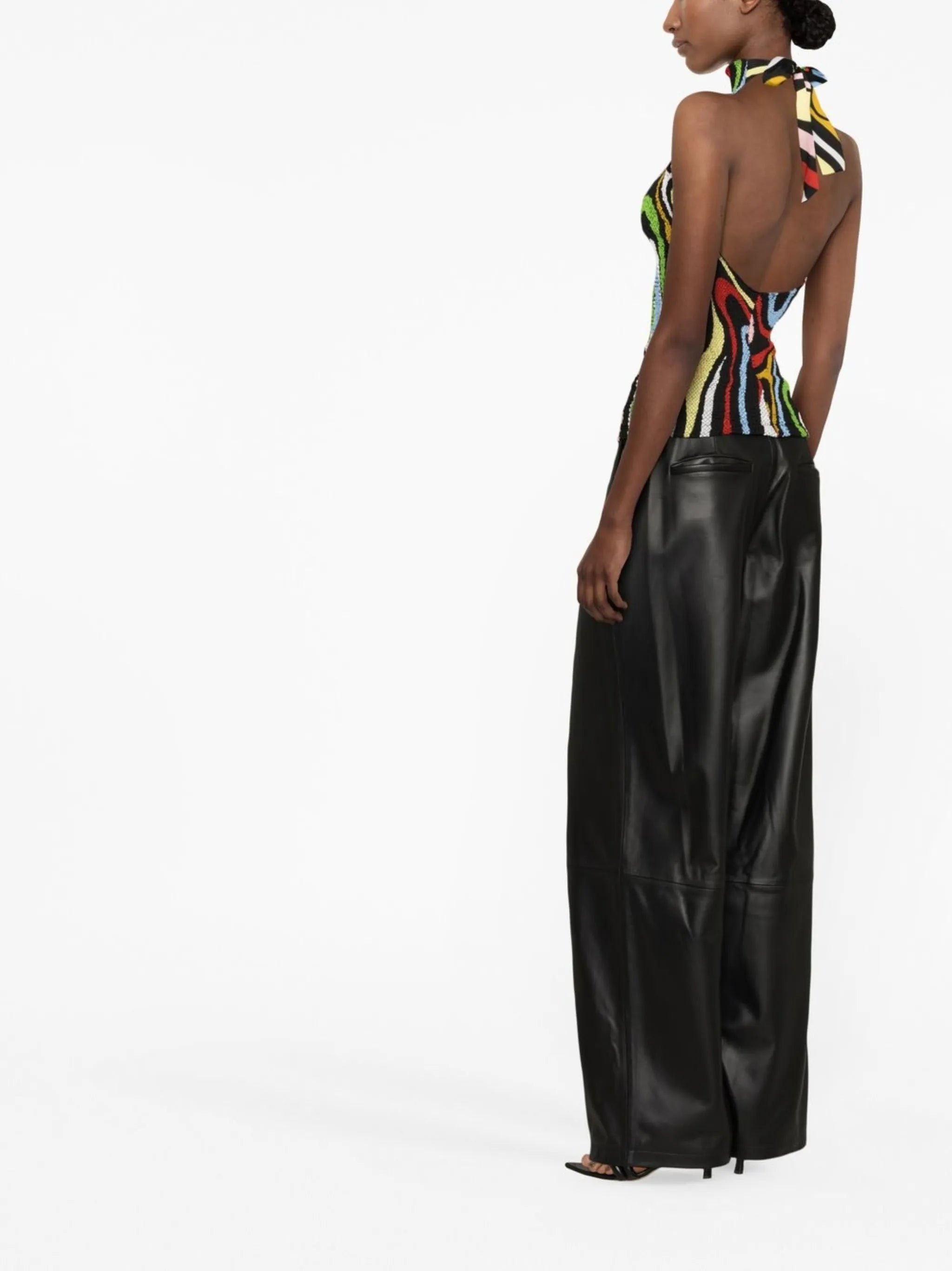 Marmo-print sleeveless top
