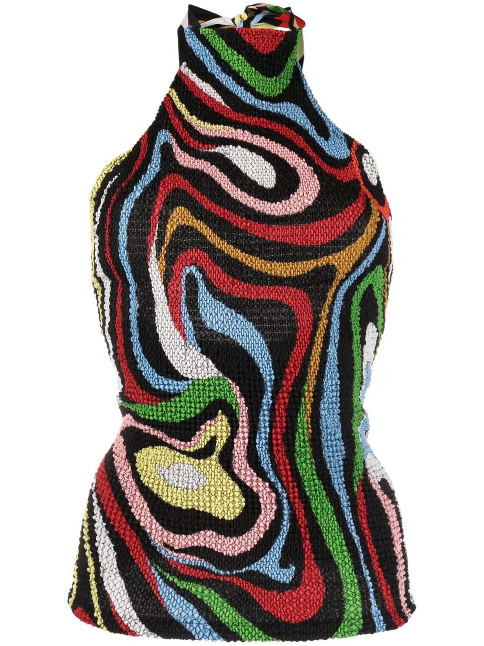 Marmo-print sleeveless top