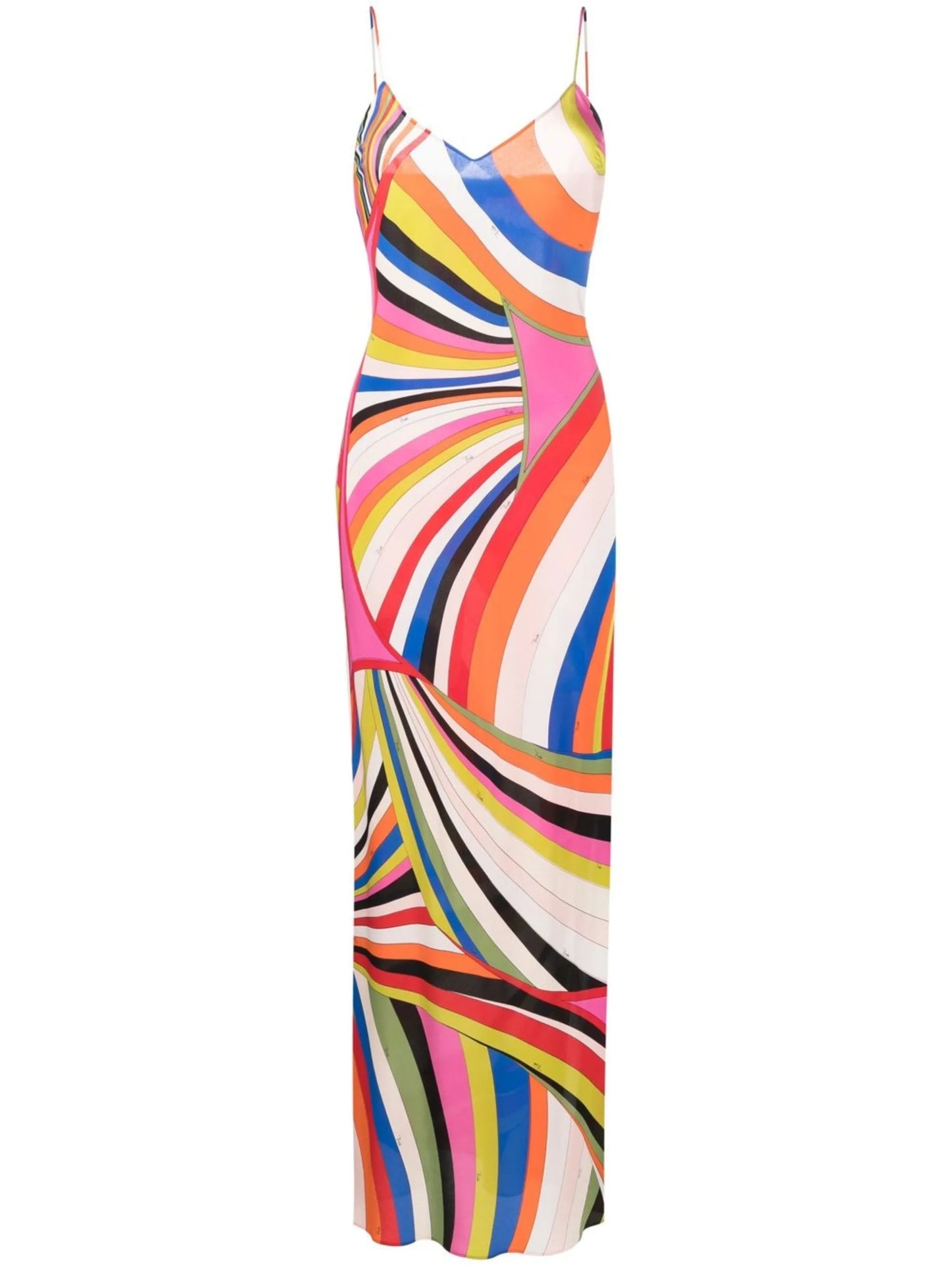 Iride-print silk maxi dress