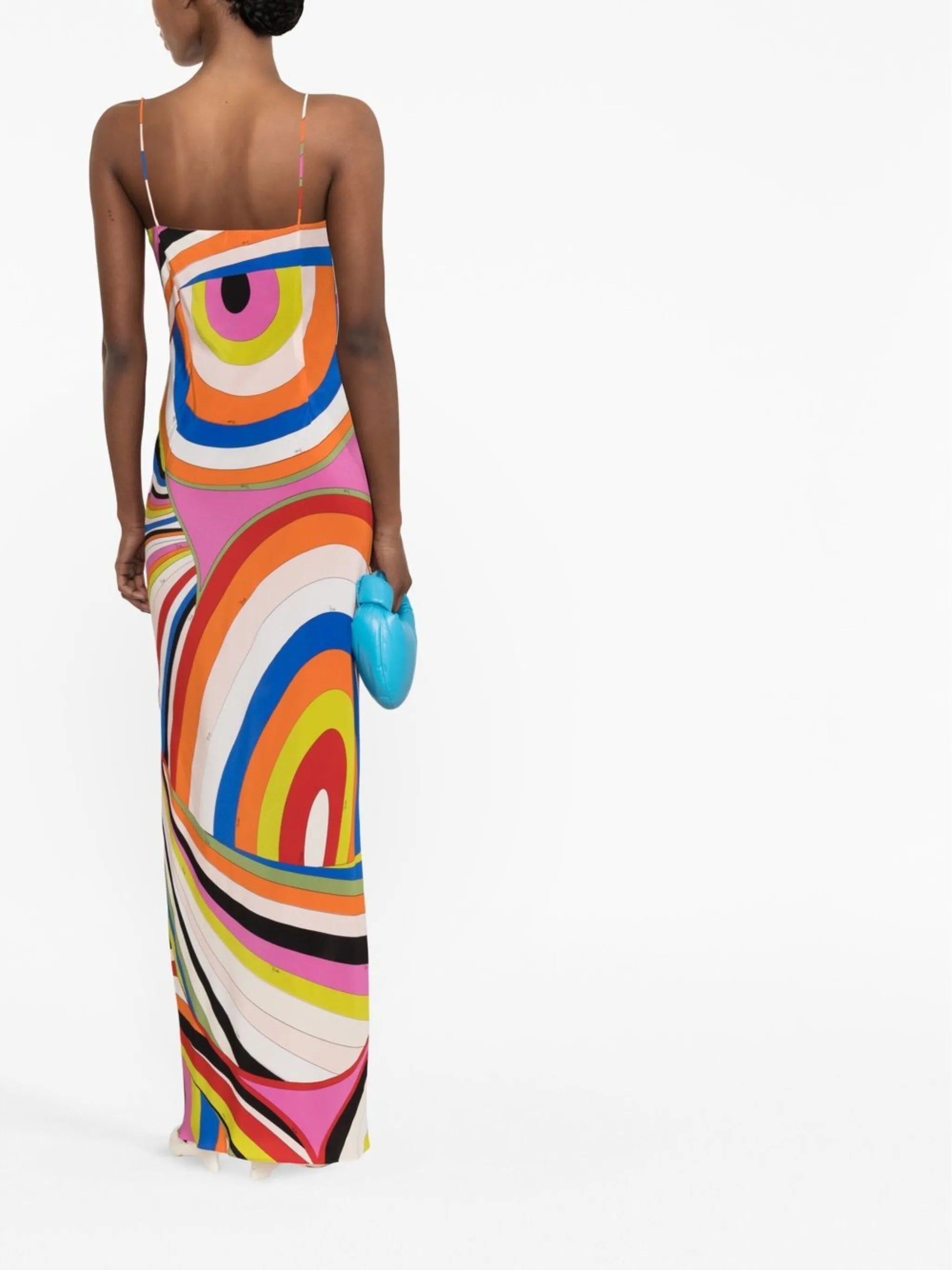 Iride-print silk maxi dress
