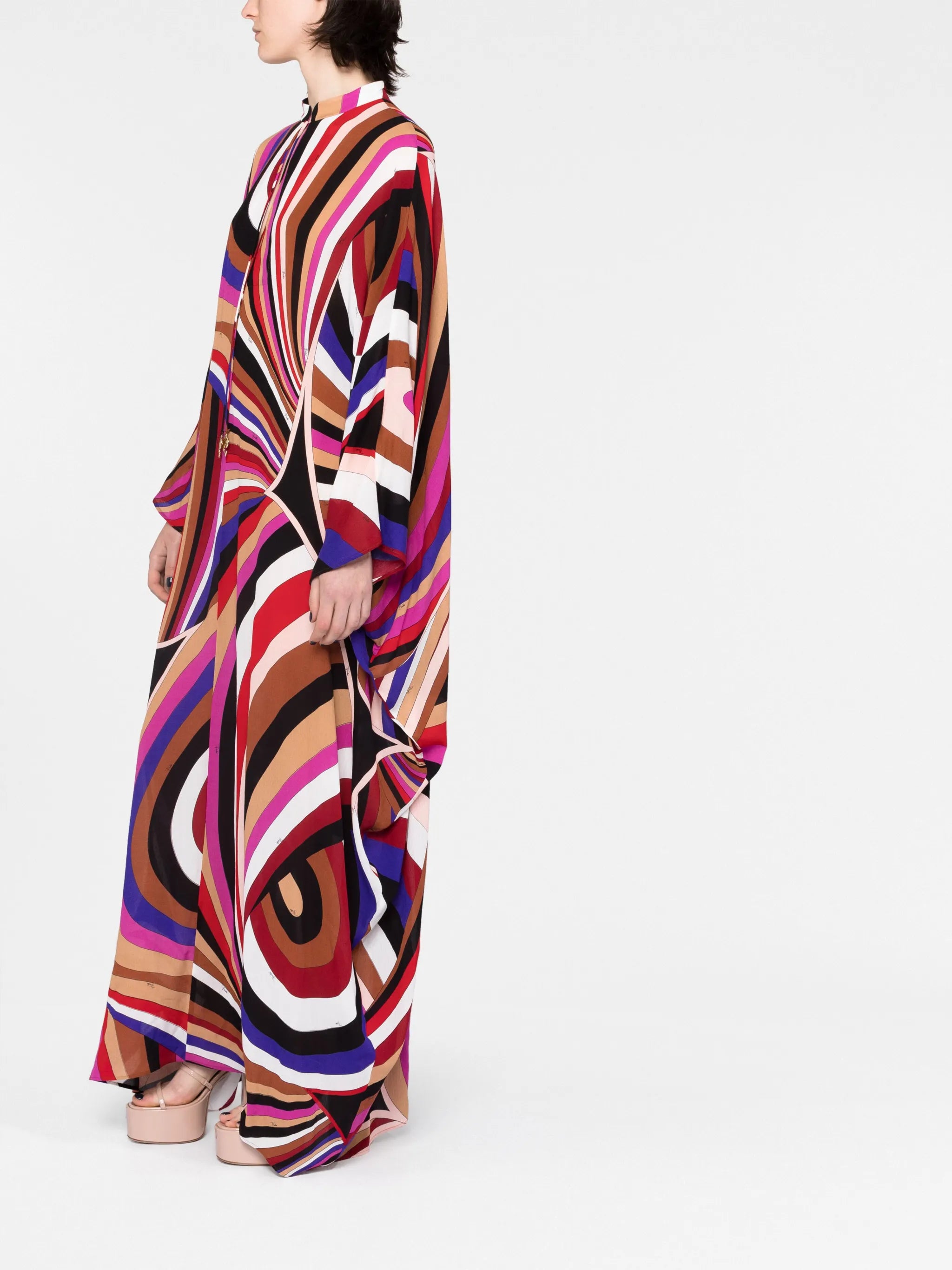 Iride-print kaftan dress