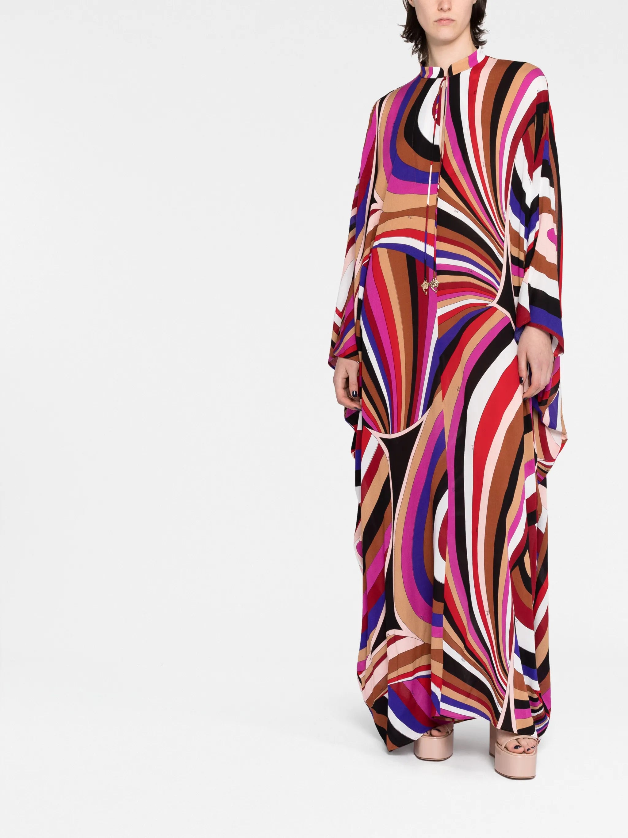 Iride-print kaftan dress