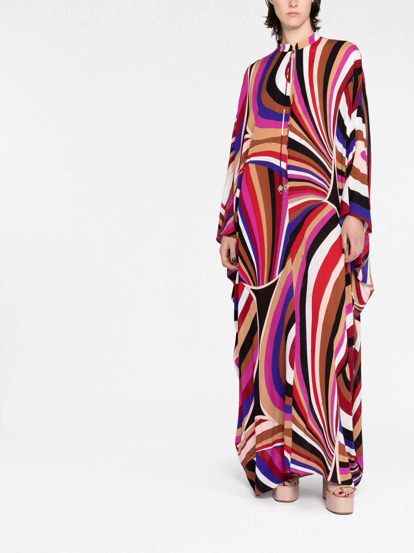 Iride-print kaftan dress