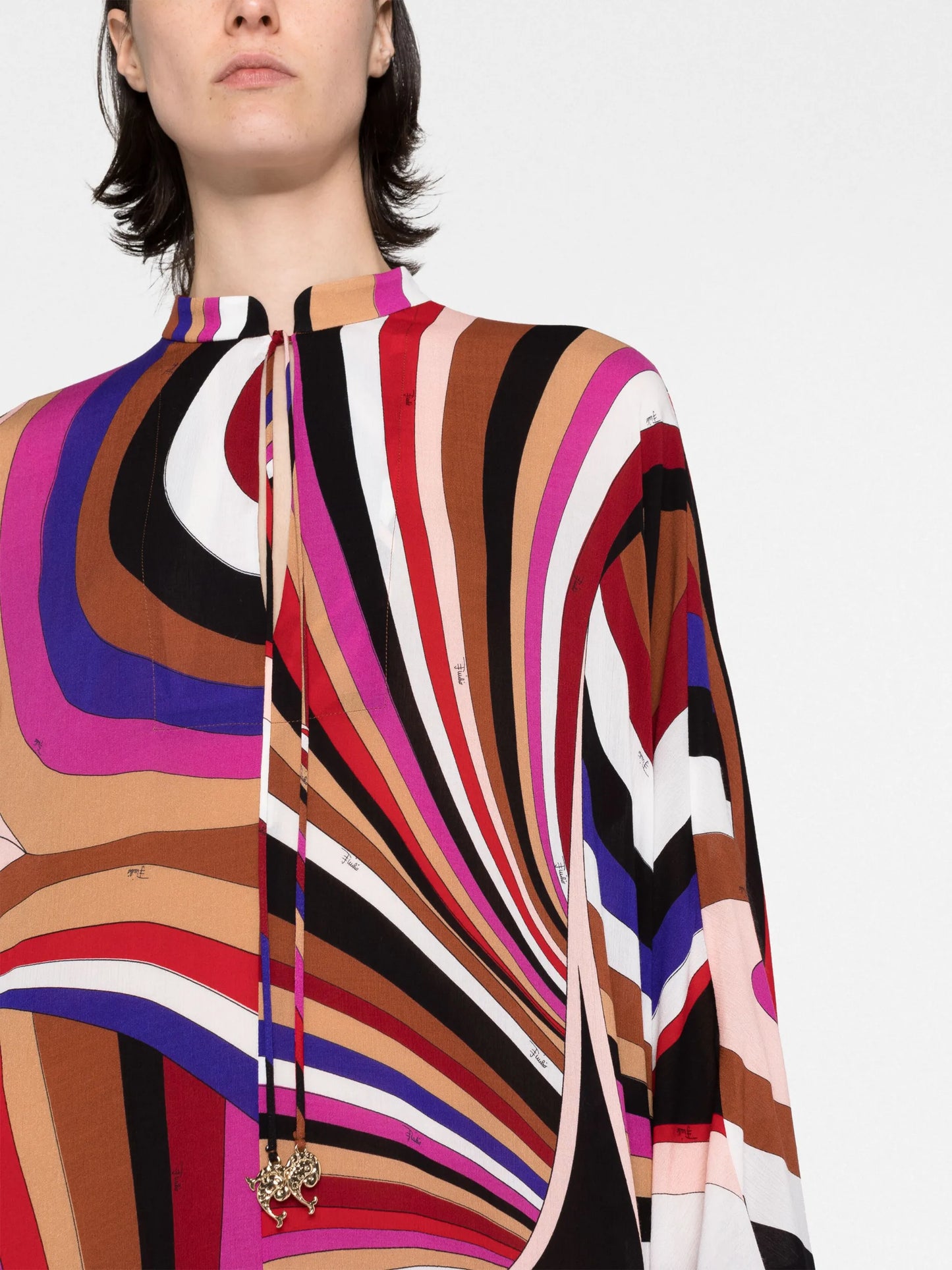 Iride-print kaftan dress