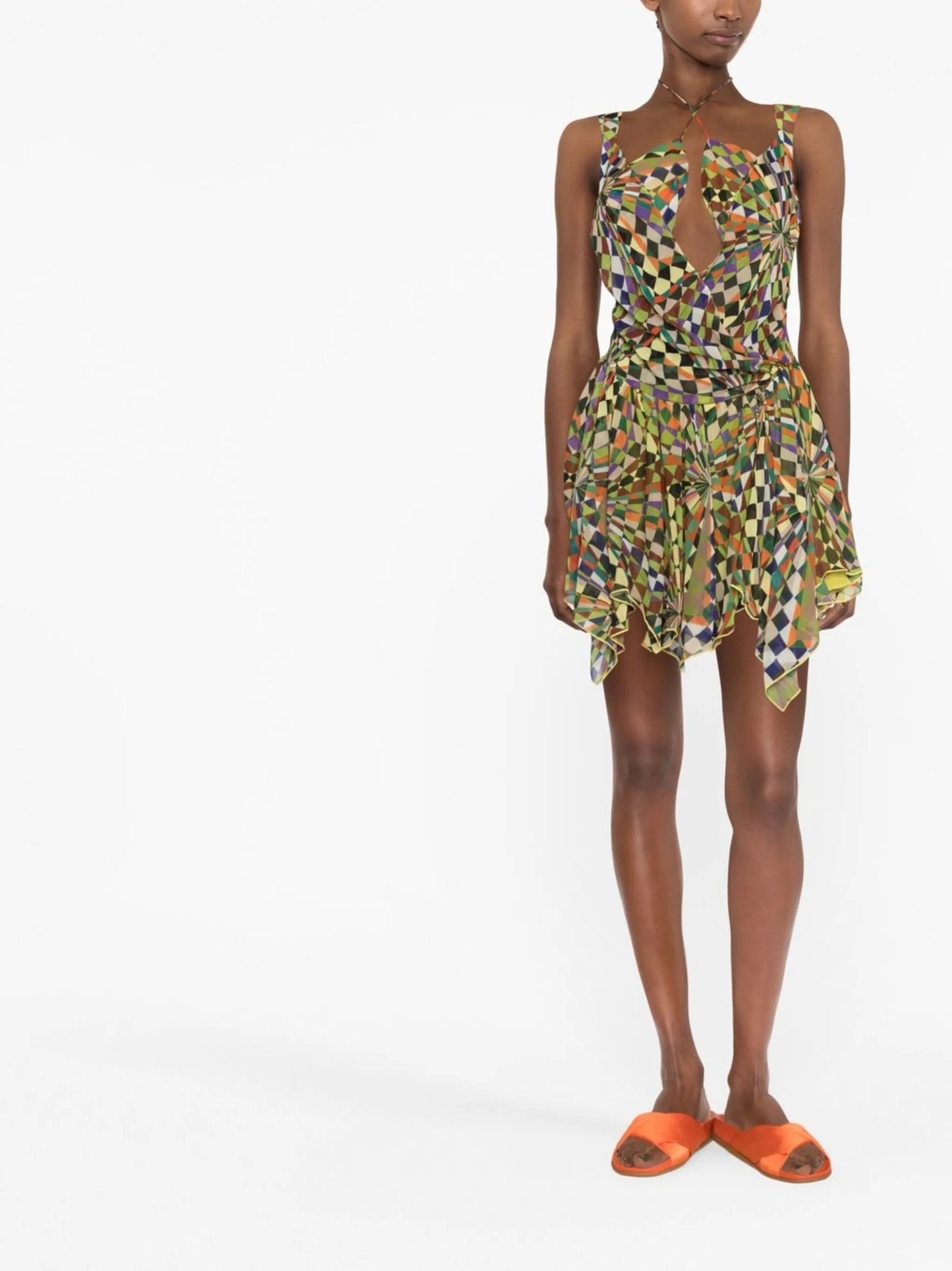 Fia graphic-print gathered dress