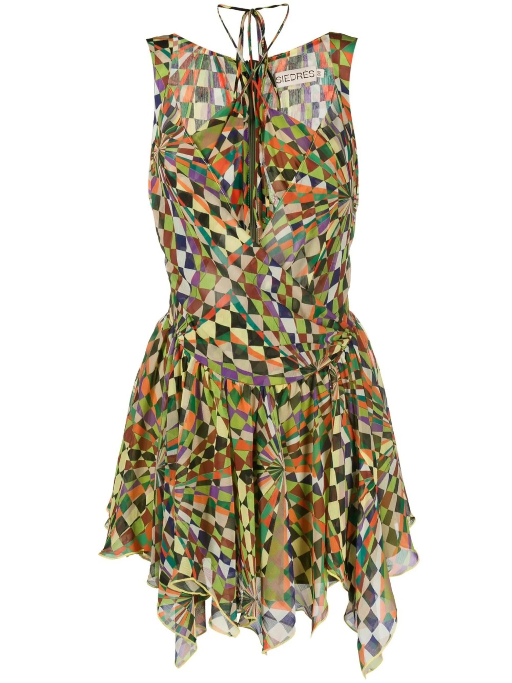 Fia graphic-print gathered dress