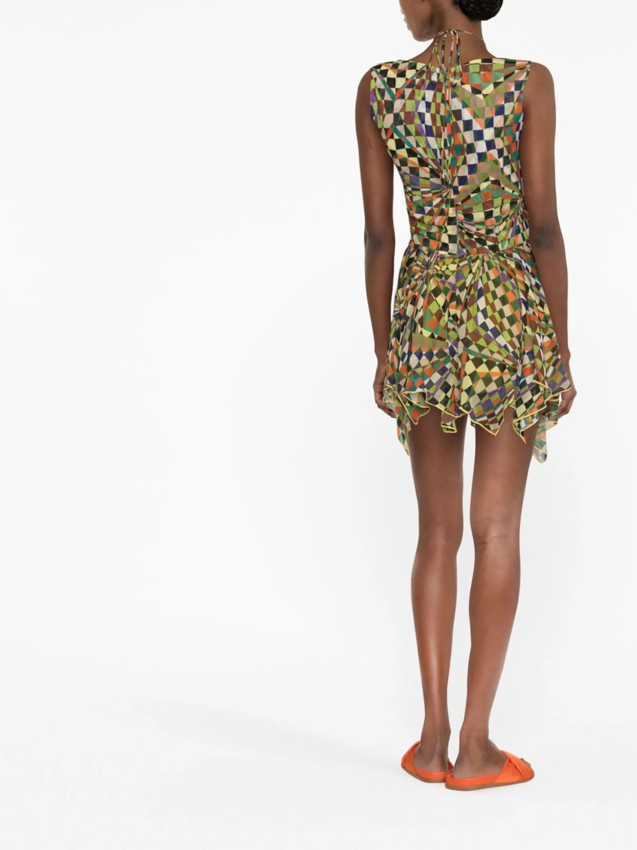 Fia graphic-print gathered dress