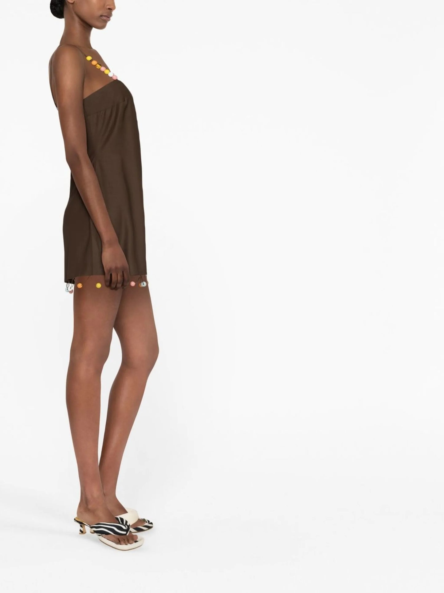 bead-embellished fringe minidress