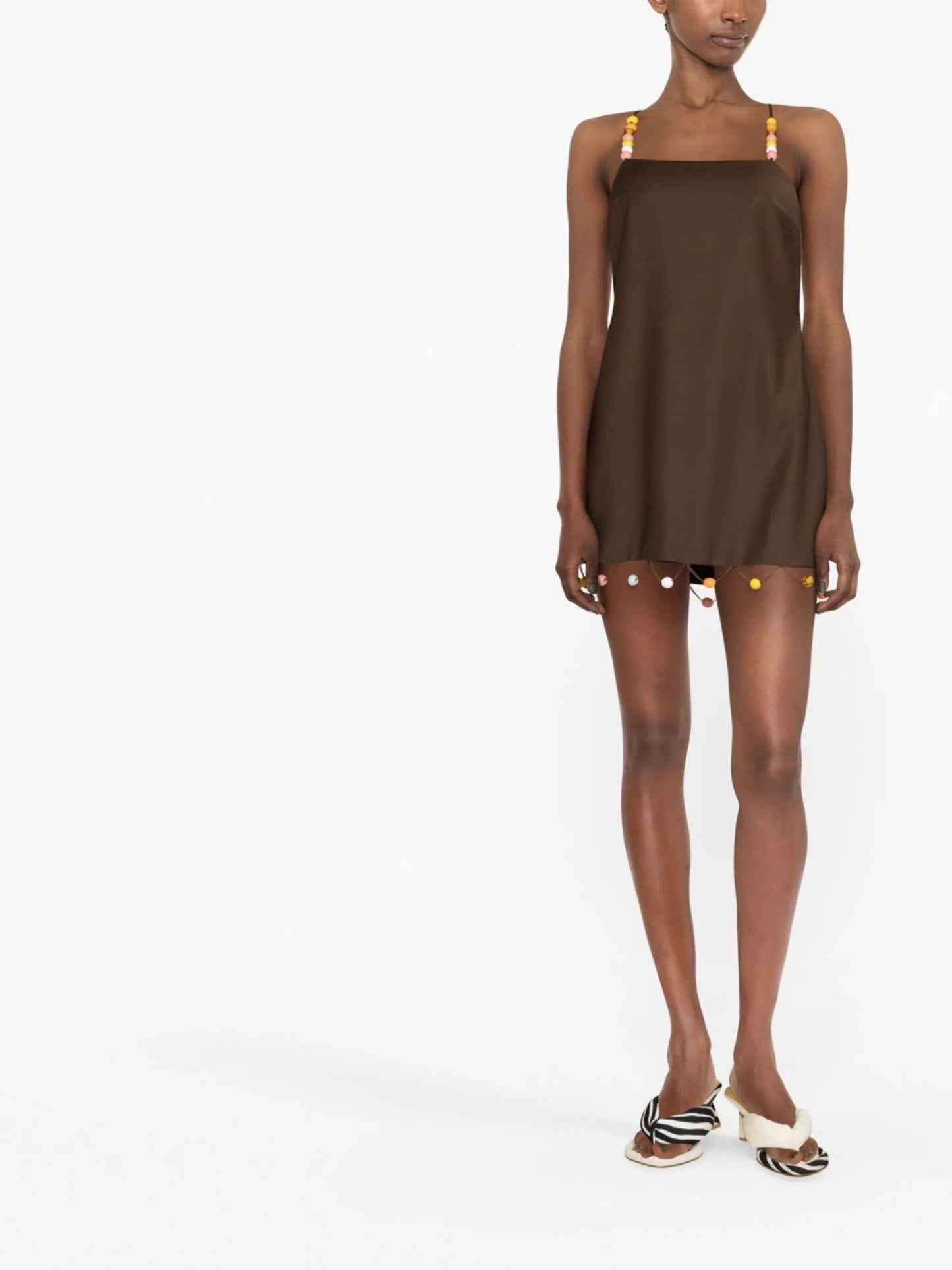 bead-embellished fringe minidress