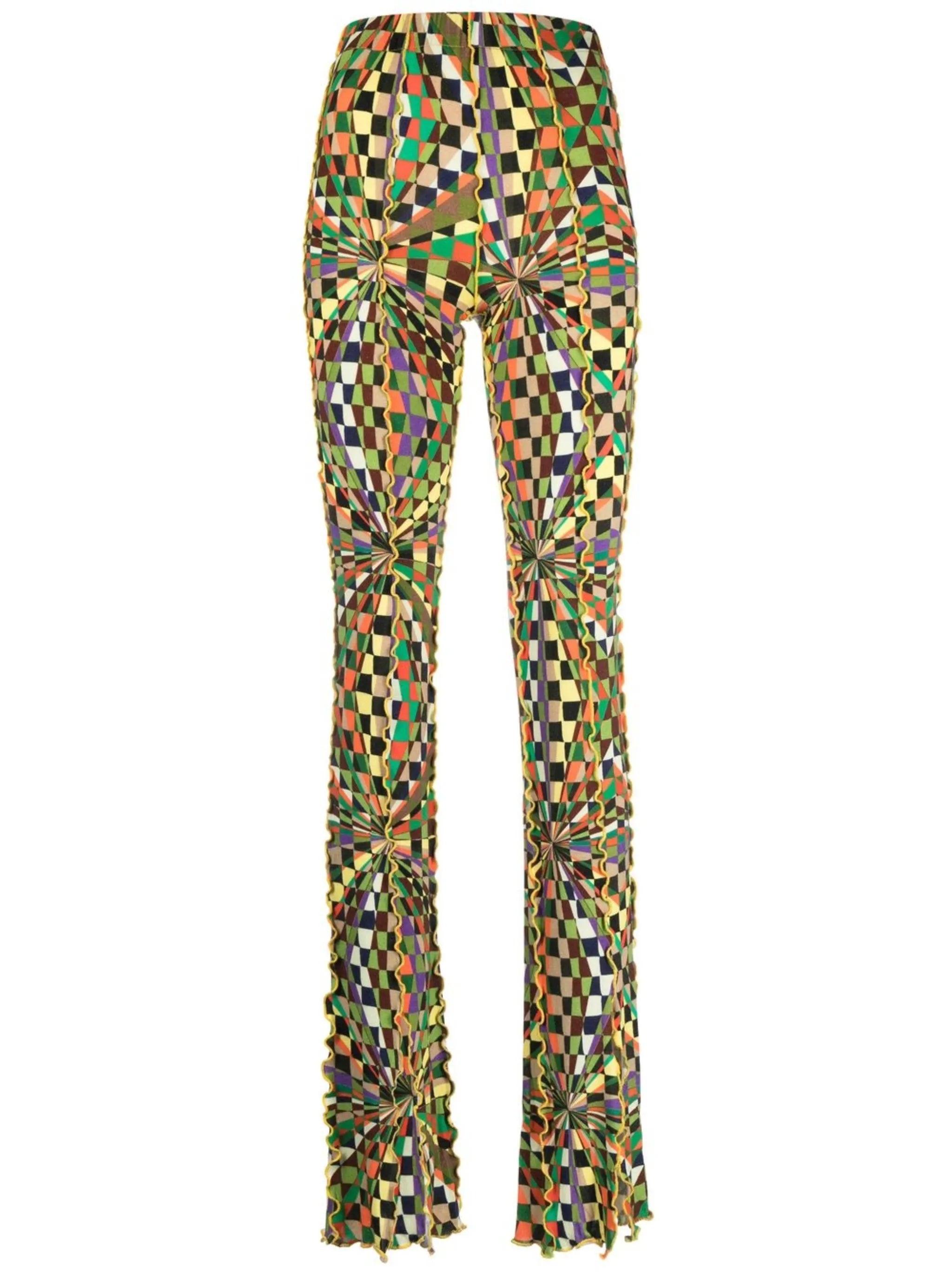 Kaleidoscope graphic-print flared trousers