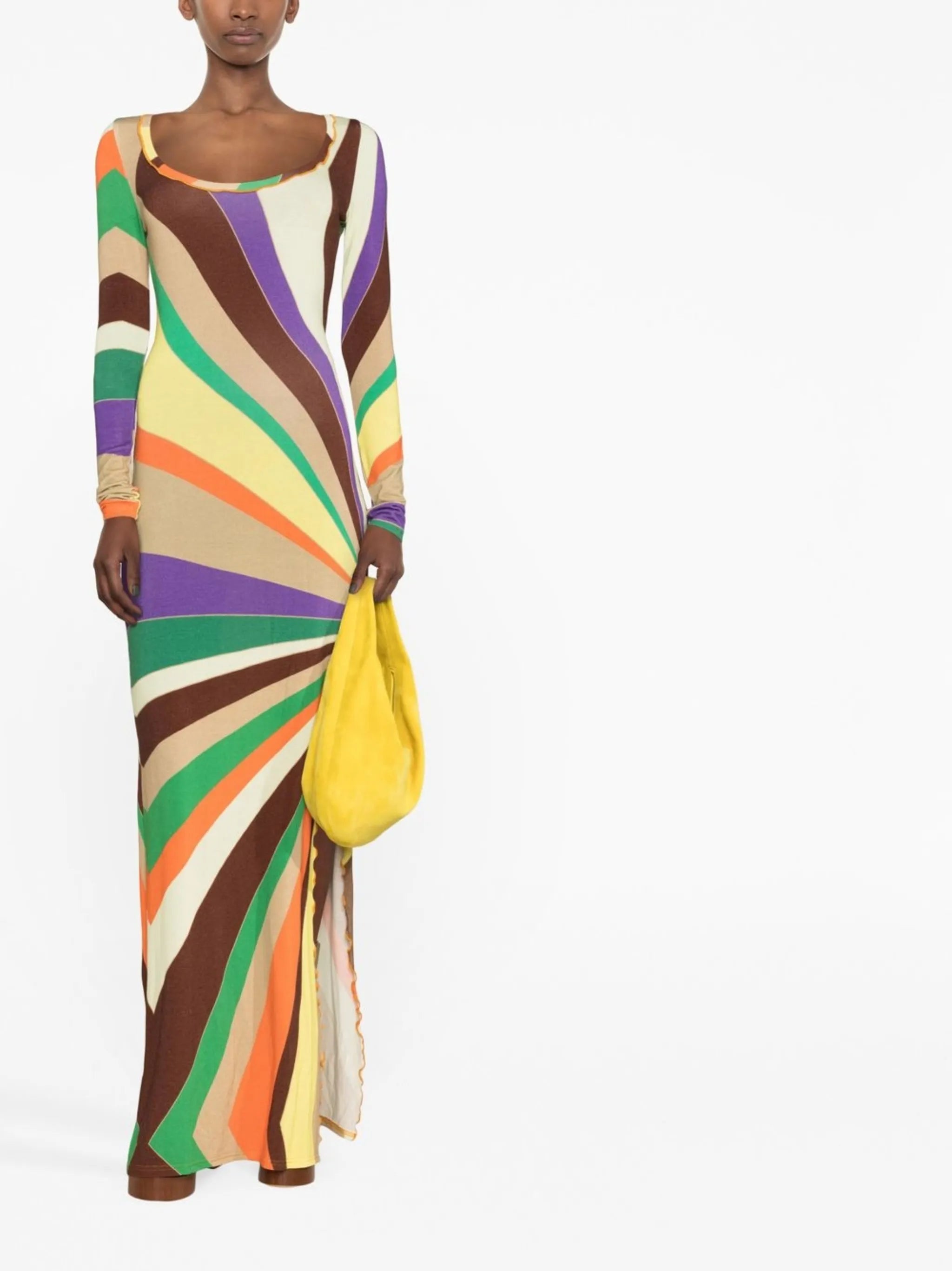 Brook fine-knit striped dress