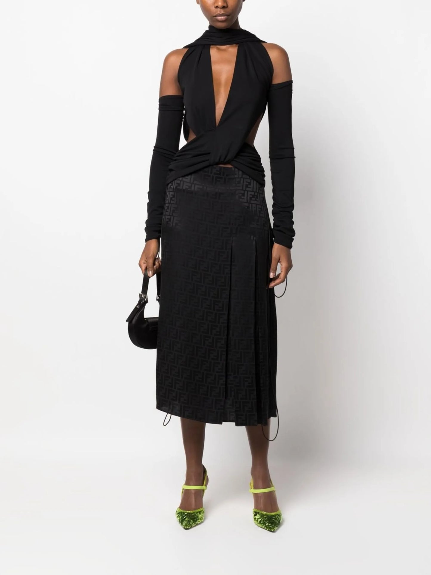 FF high-waisted midi skirt