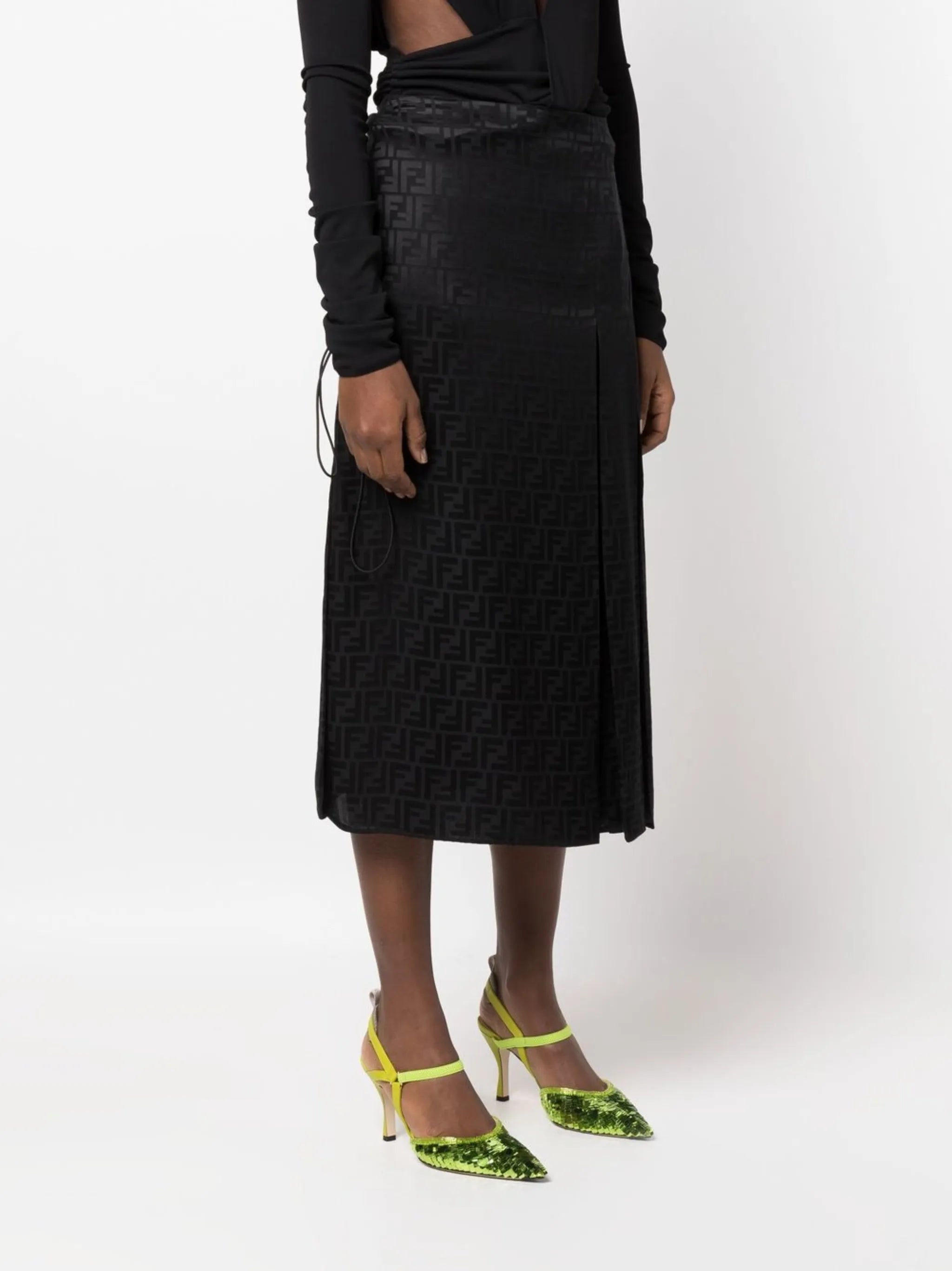 FF high-waisted midi skirt