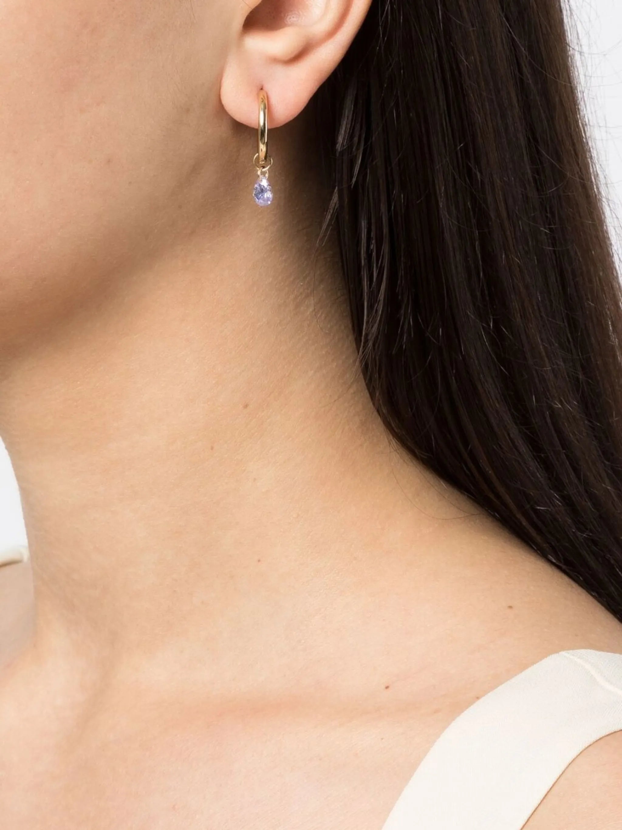 mismatched crystal hoop earrings