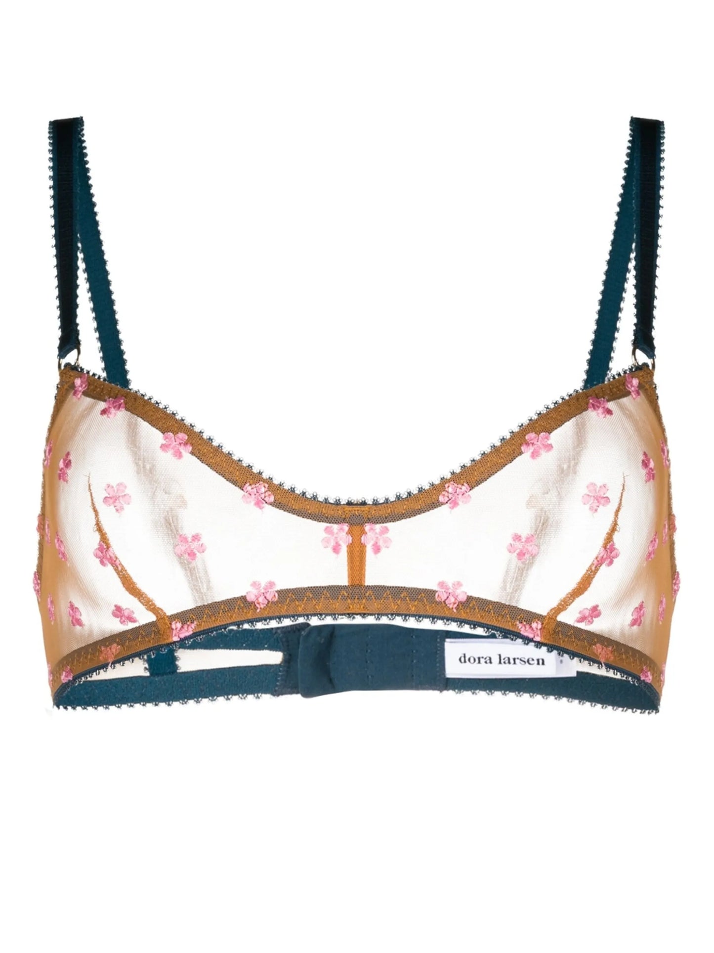 floral-embroidery unlined bra
