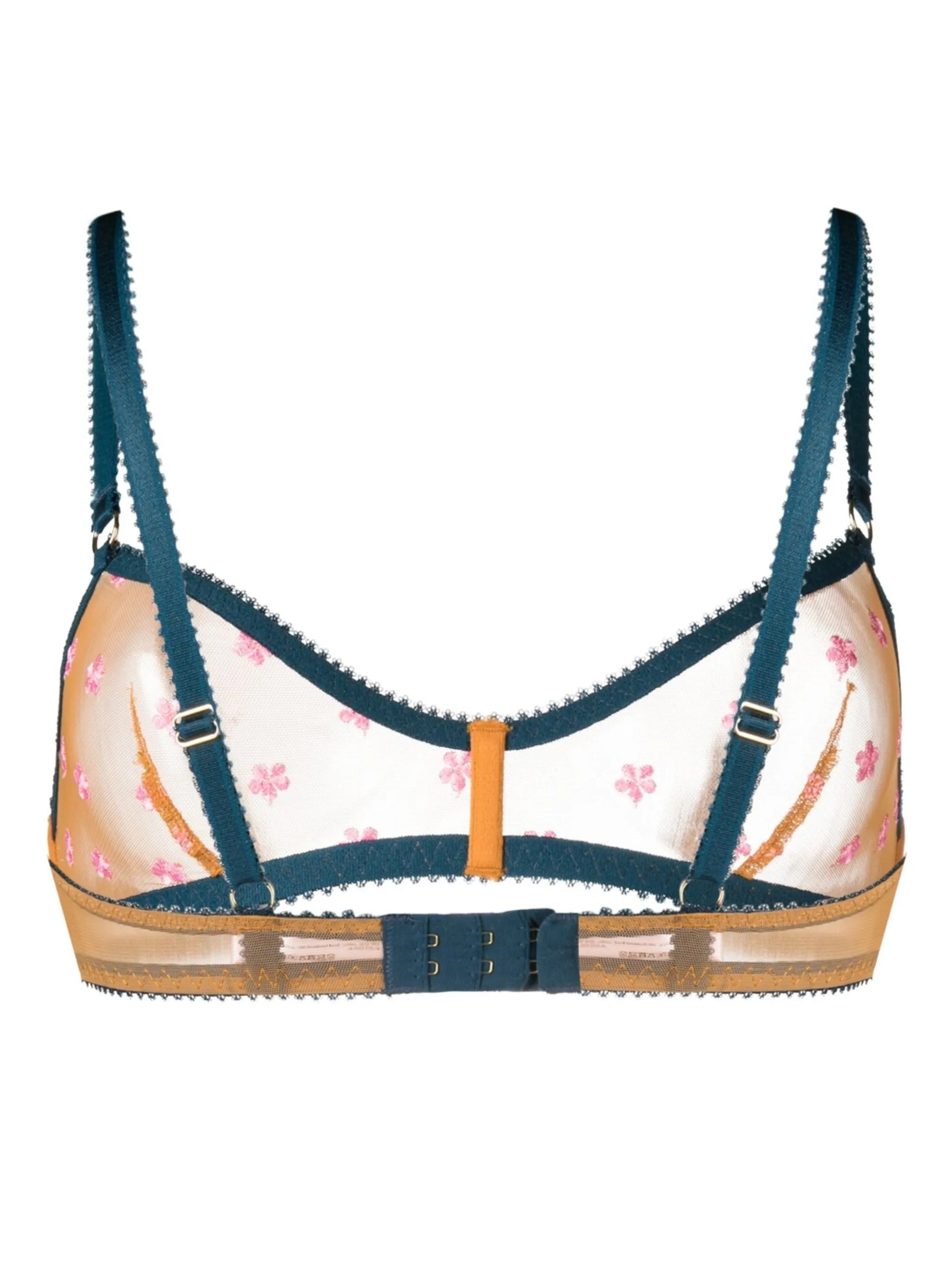 floral-embroidery unlined bra