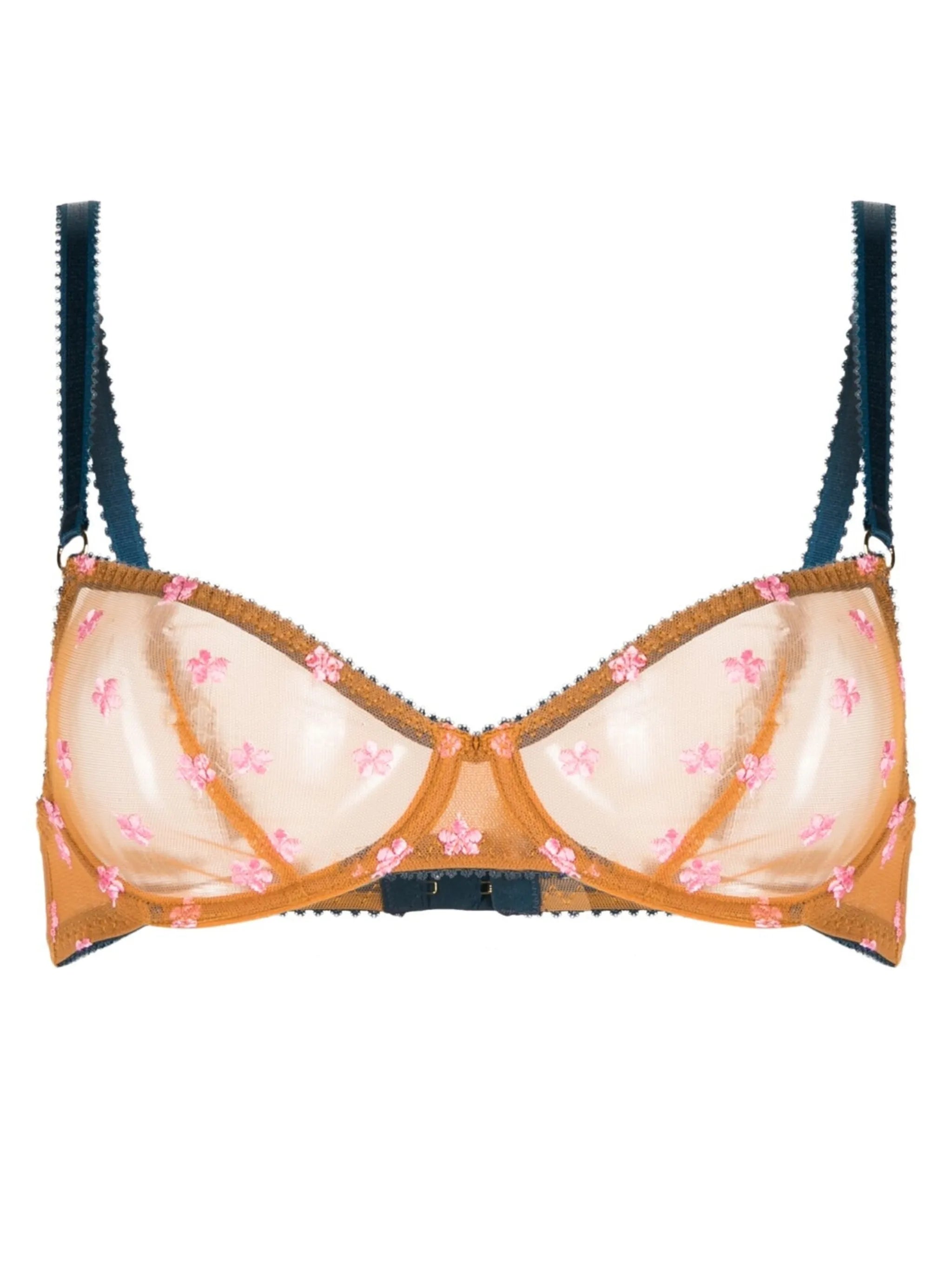 floral-embroidery underwire bra