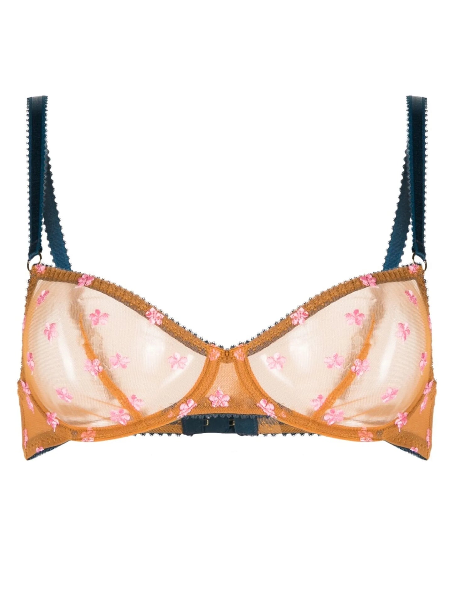 floral-embroidery underwire bra