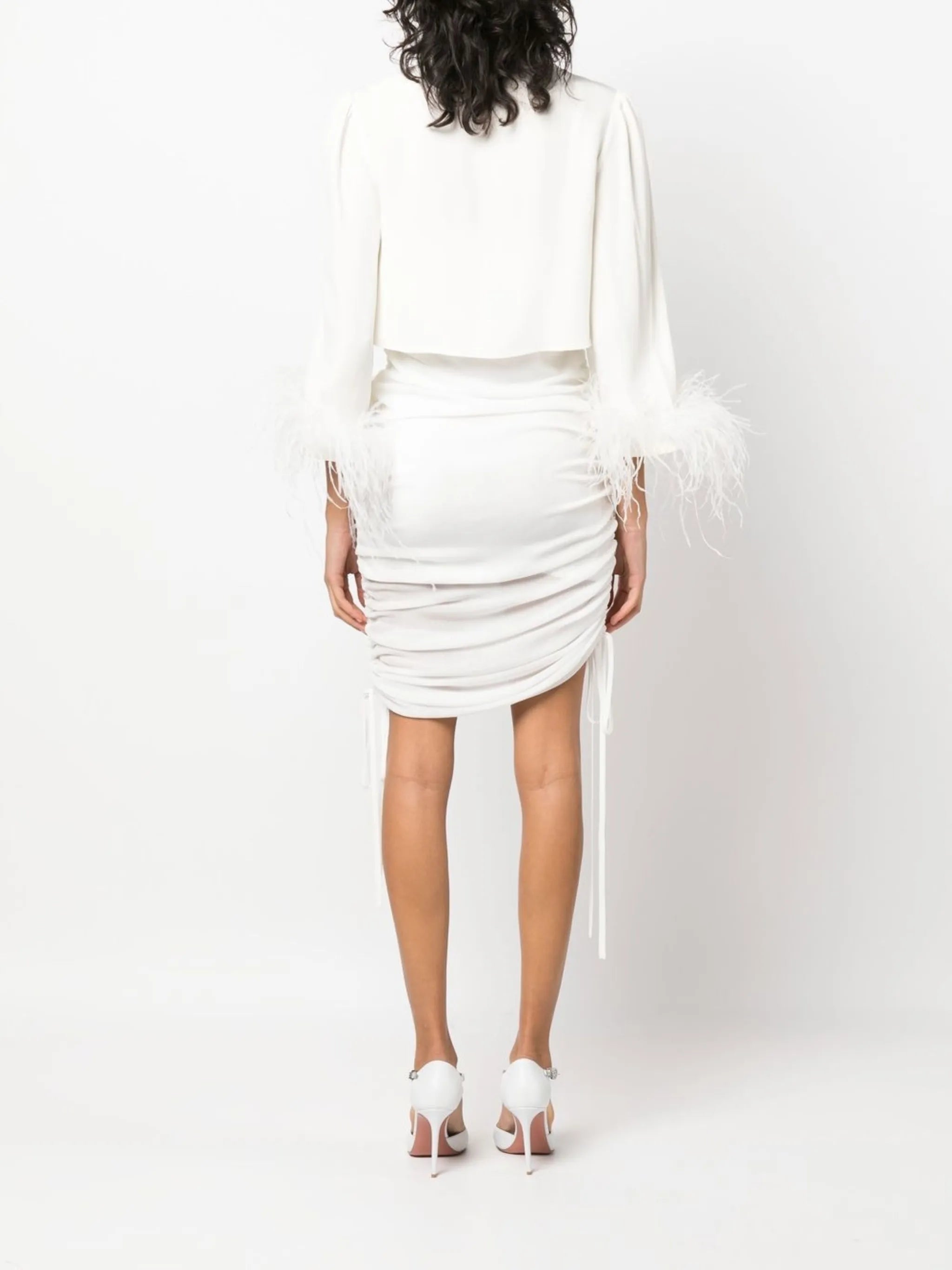 Addison feather-trim blouse