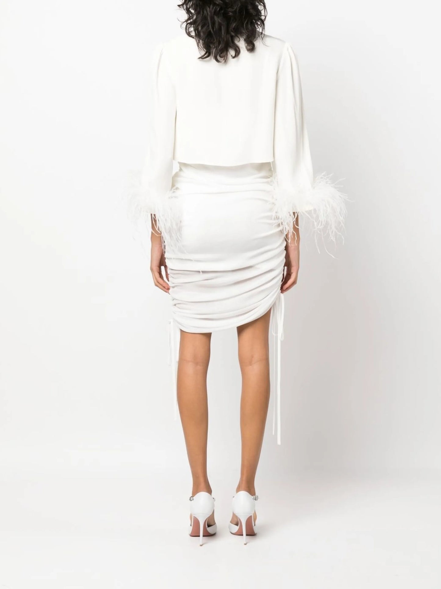 Addison feather-trim blouse