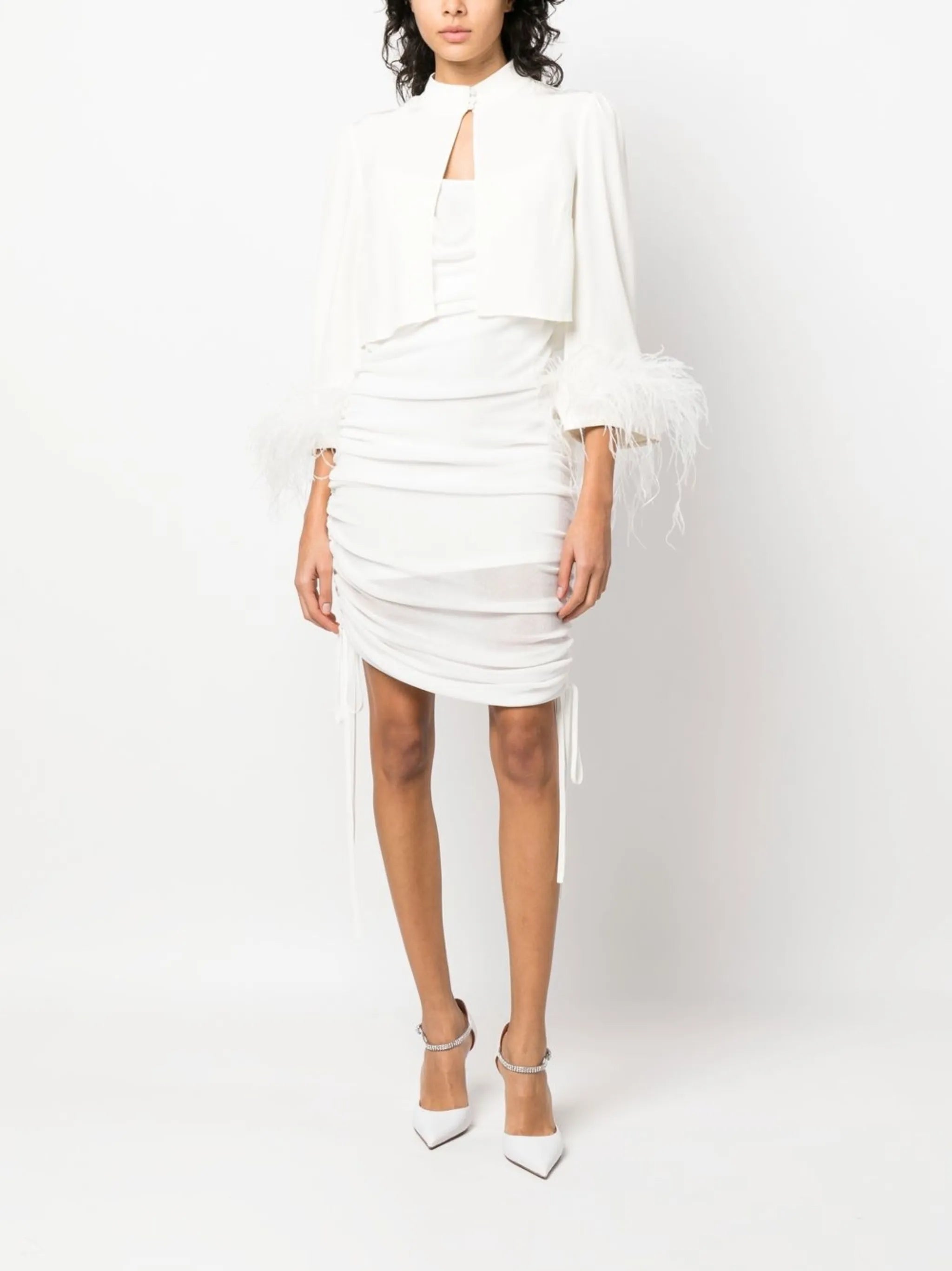 Addison feather-trim blouse