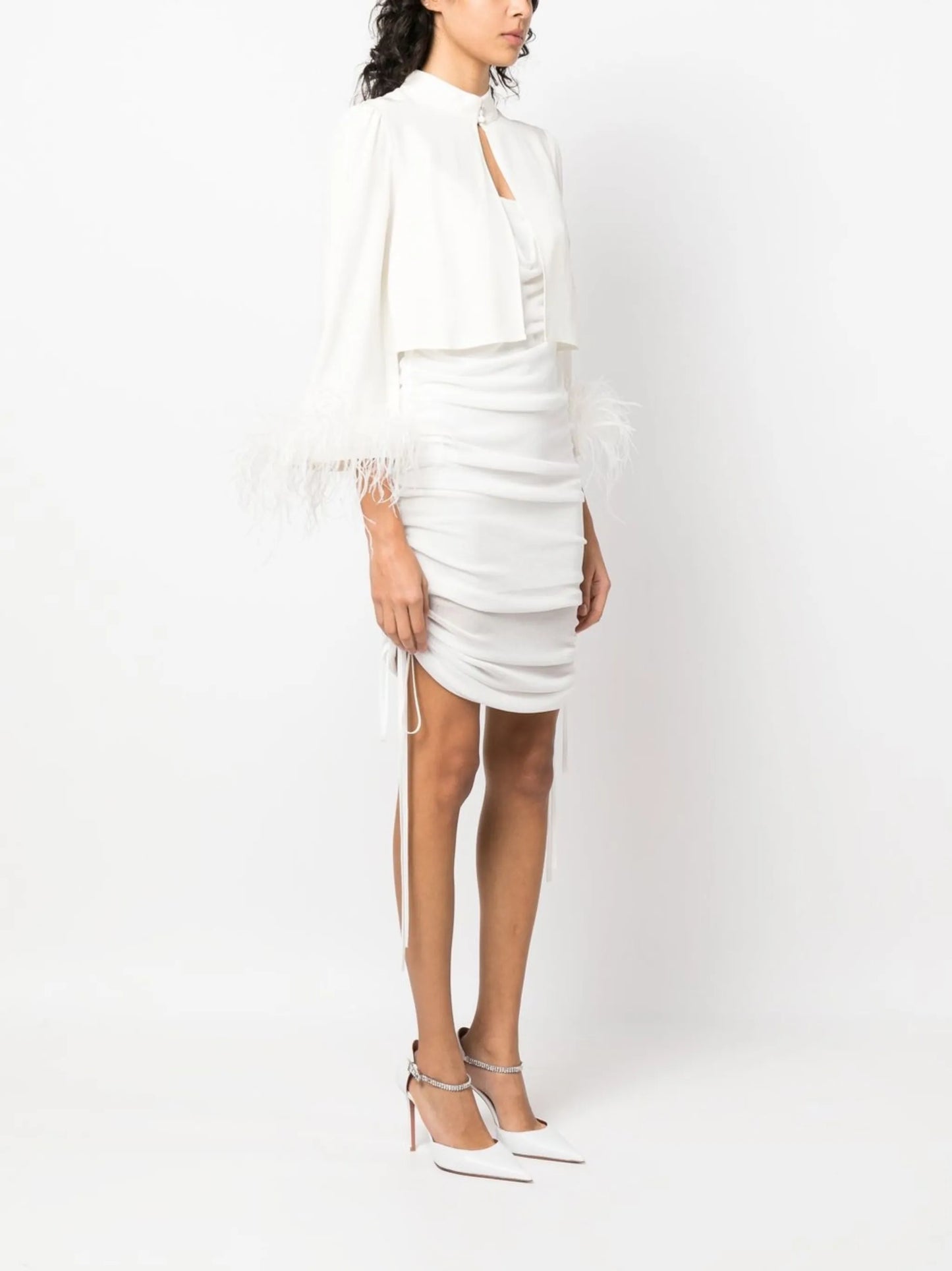 Addison feather-trim blouse