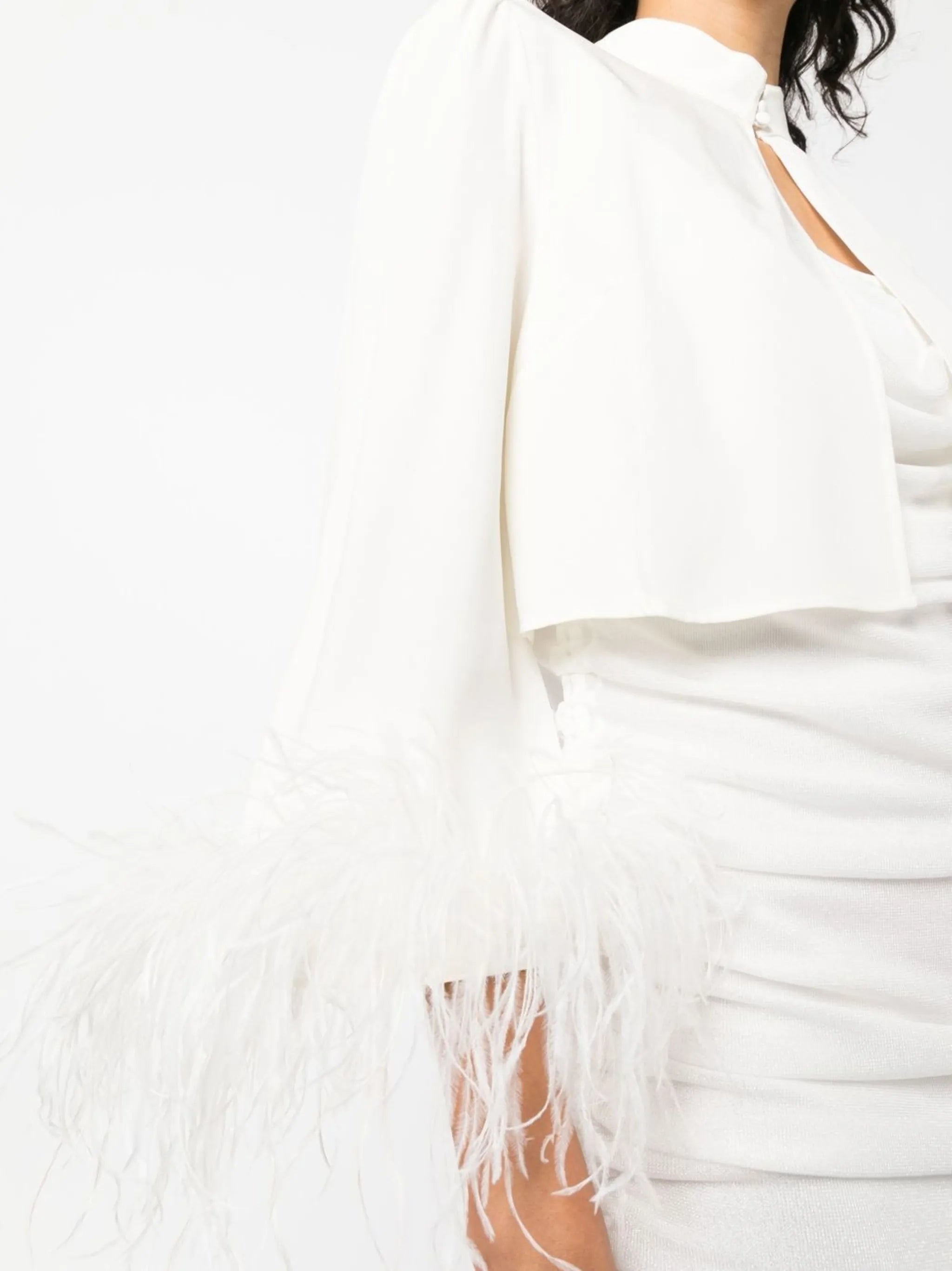 Addison feather-trim blouse