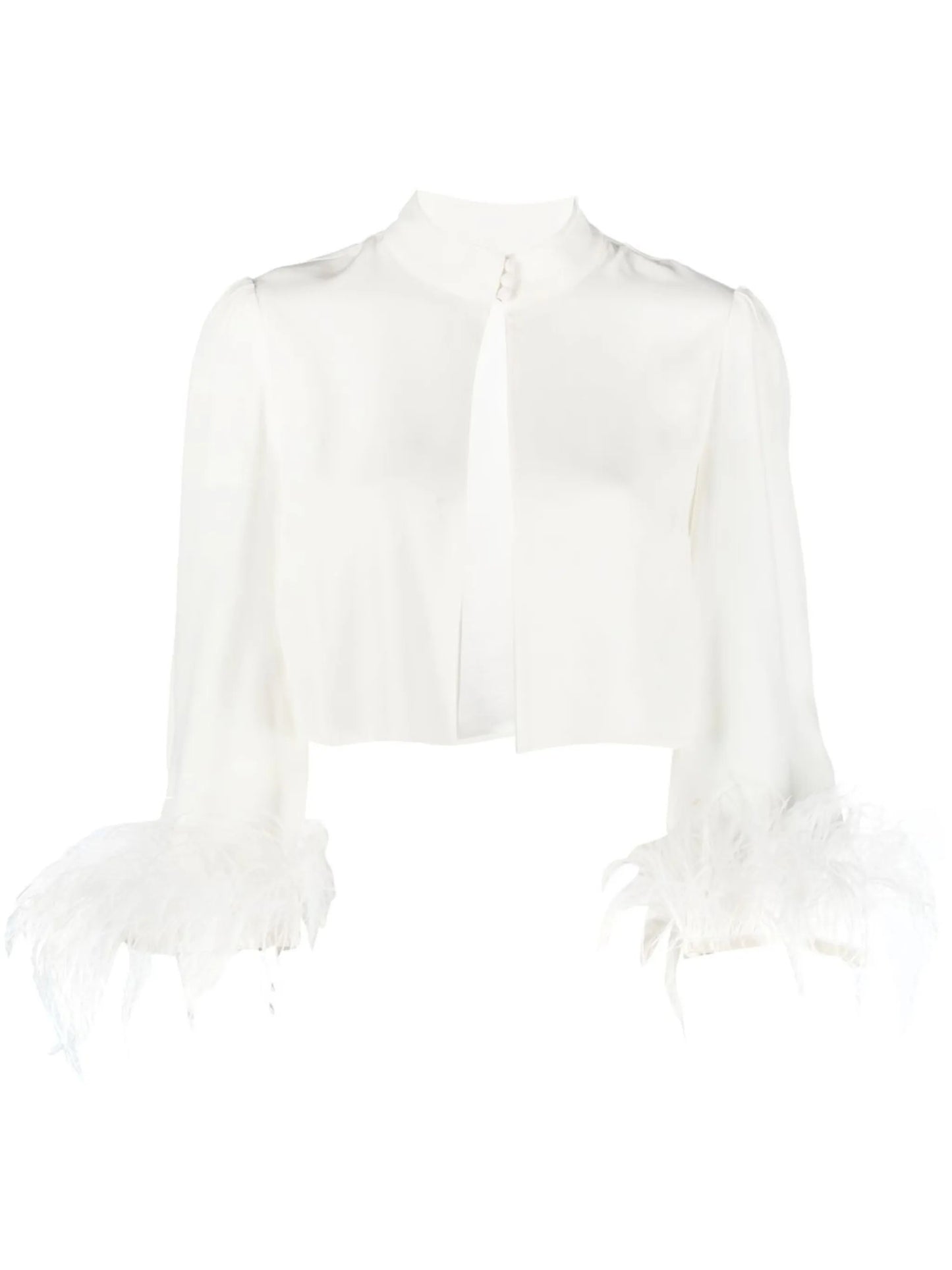 Addison feather-trim blouse