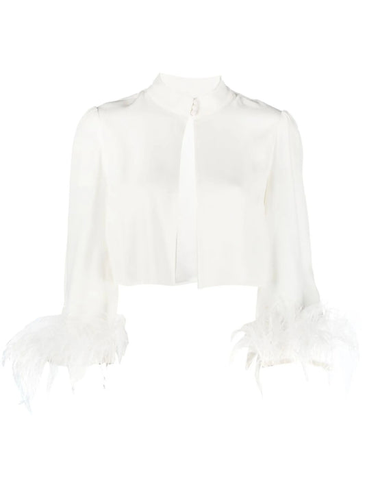 Addison feather-trim blouse