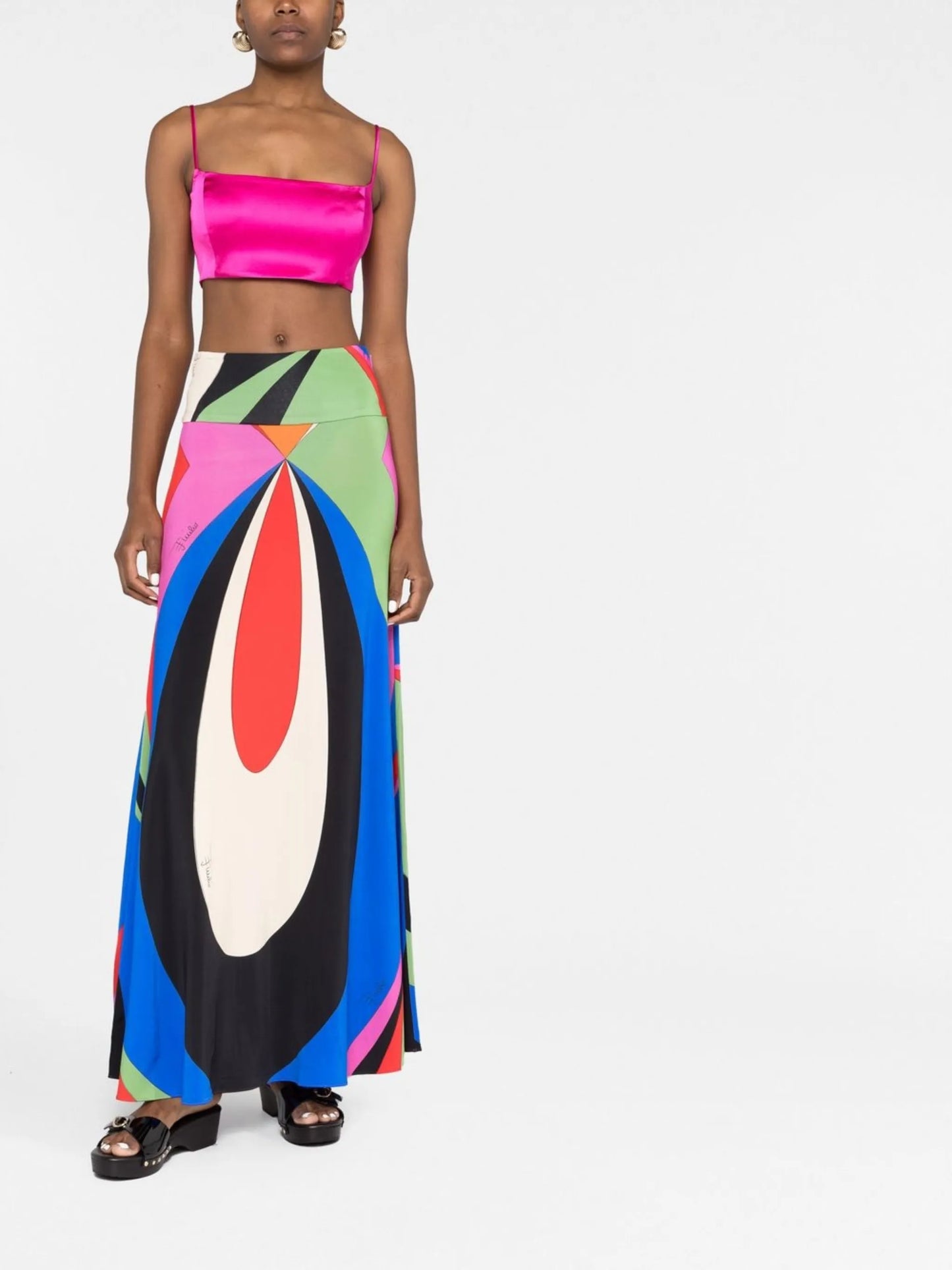Goccia-print maxi skirt