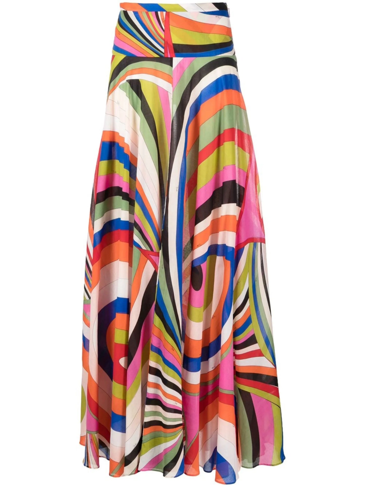 Iride-print cotton maxi skirt