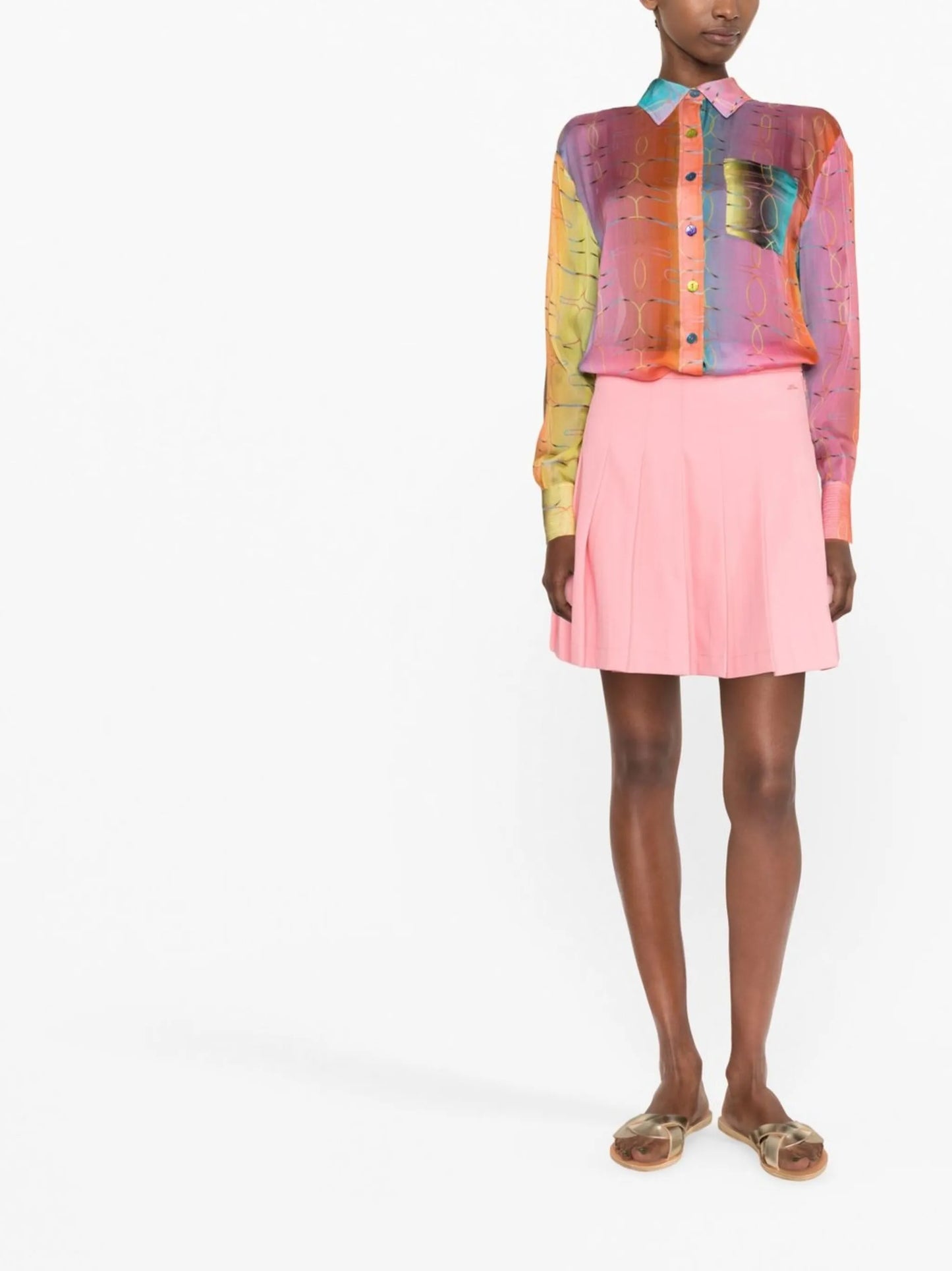 Esme gradient-effect sheer silk shirt