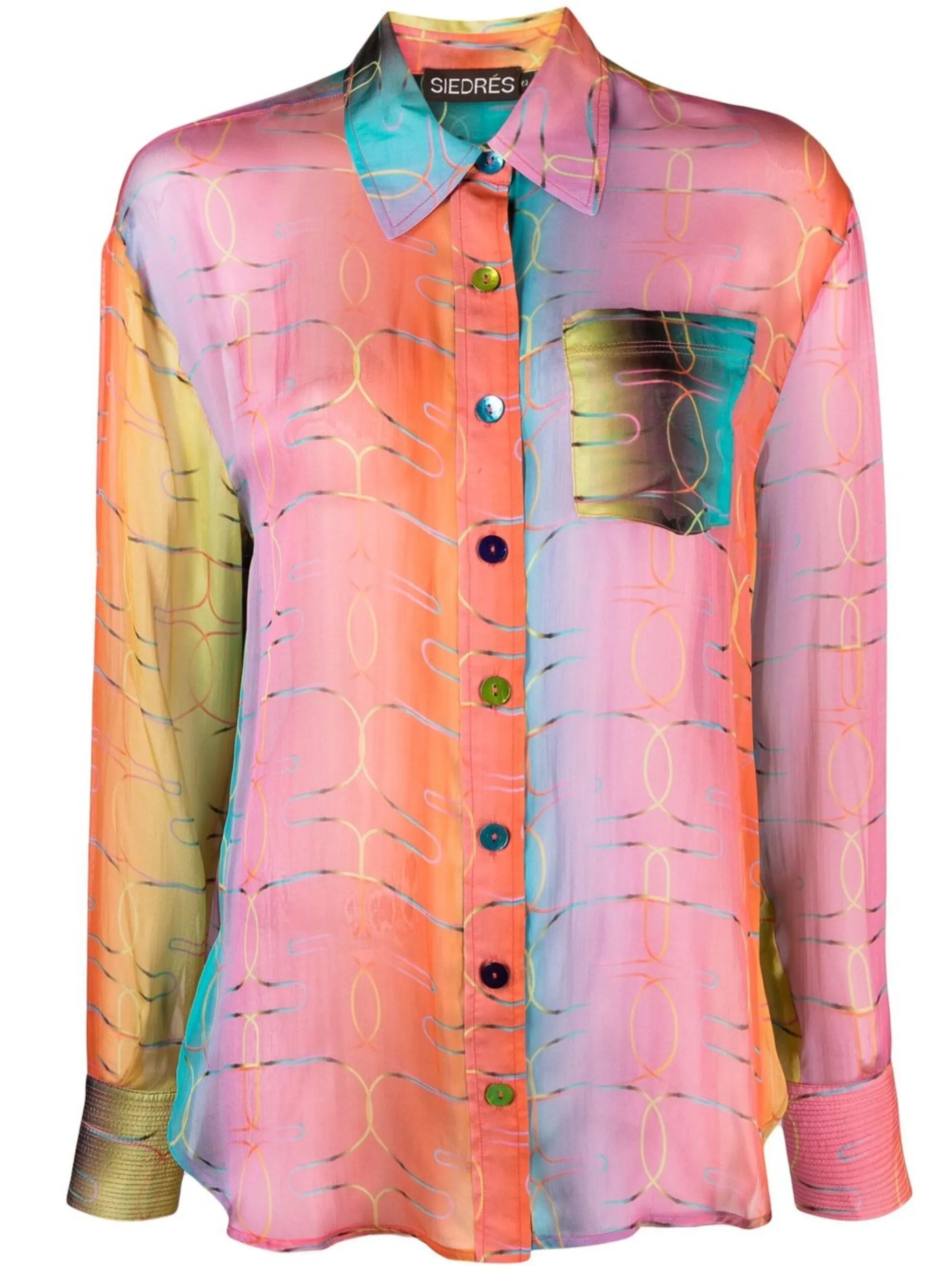 Esme gradient-effect sheer silk shirt