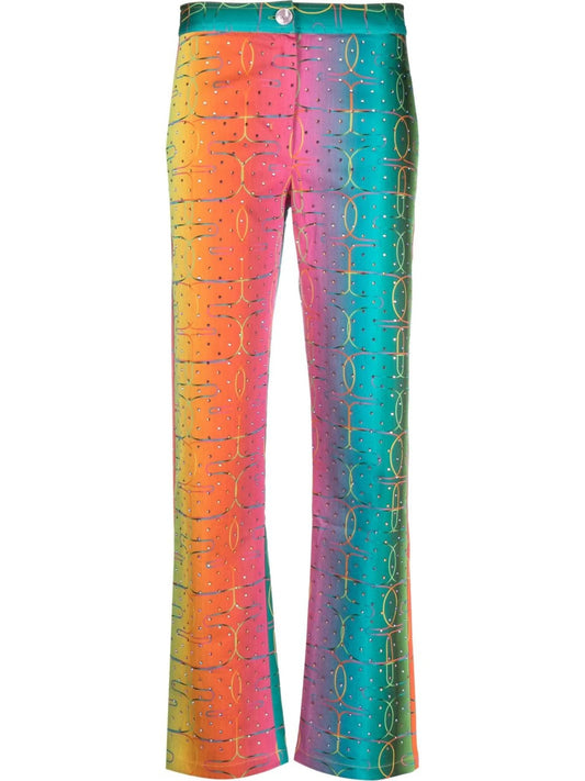 Bery degradé rhinestone-embellished trousers