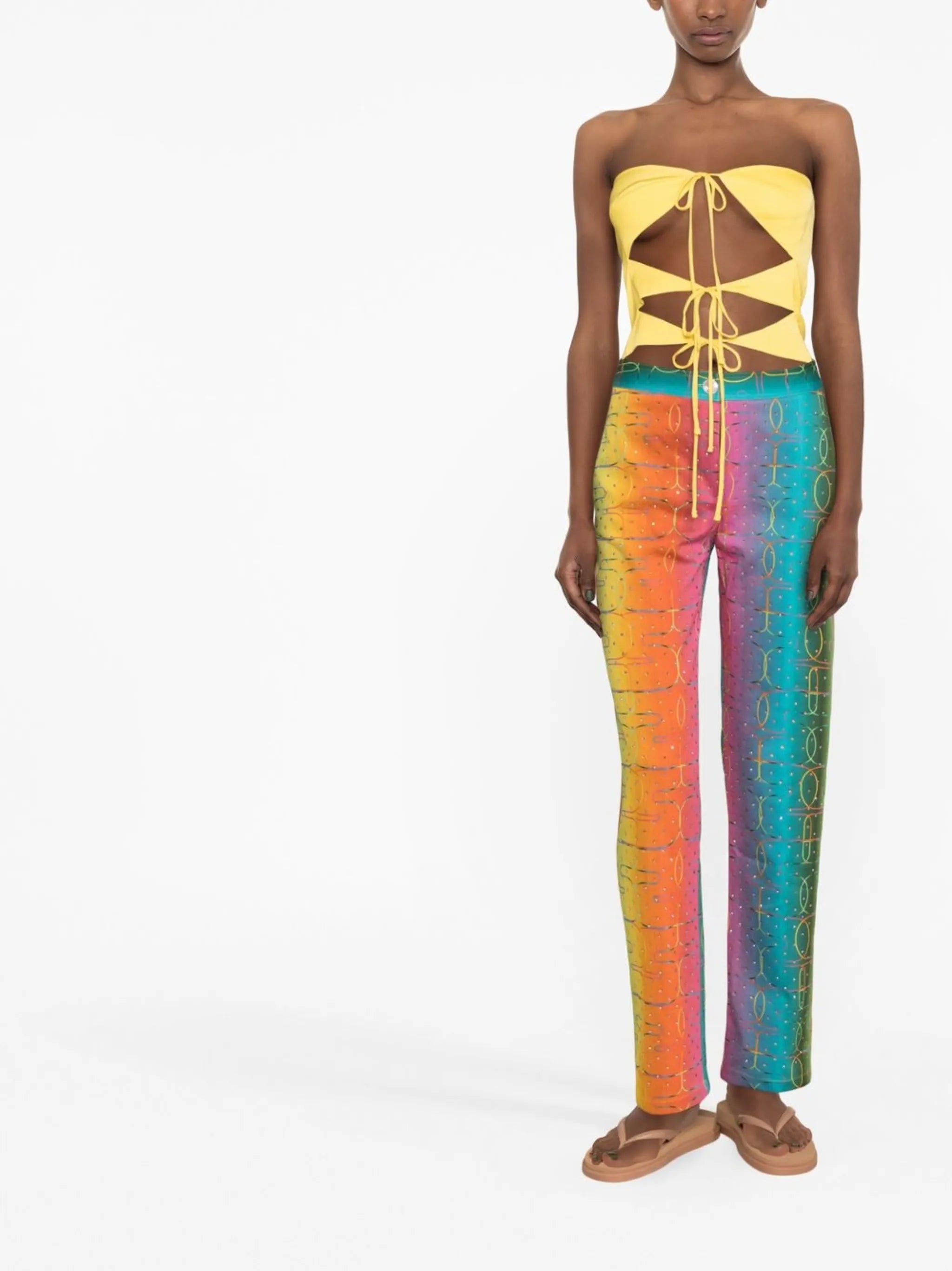 Bery degradé rhinestone-embellished trousers