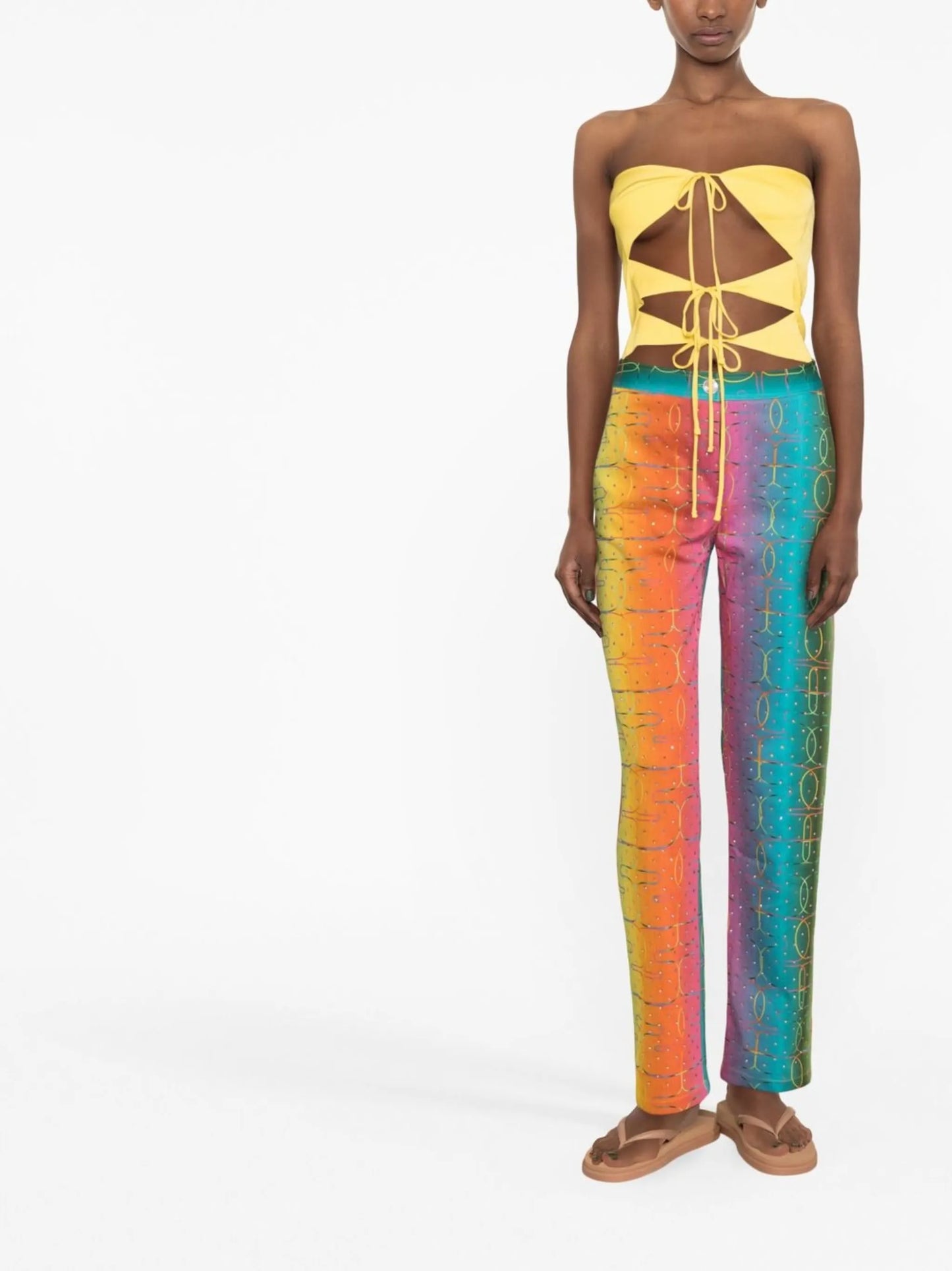 Bery degradé rhinestone-embellished trousers