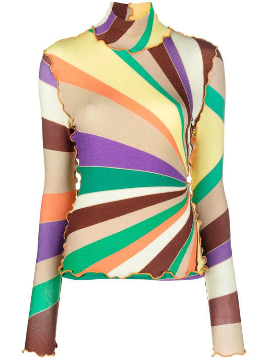 Cody graphic-print high-neck top