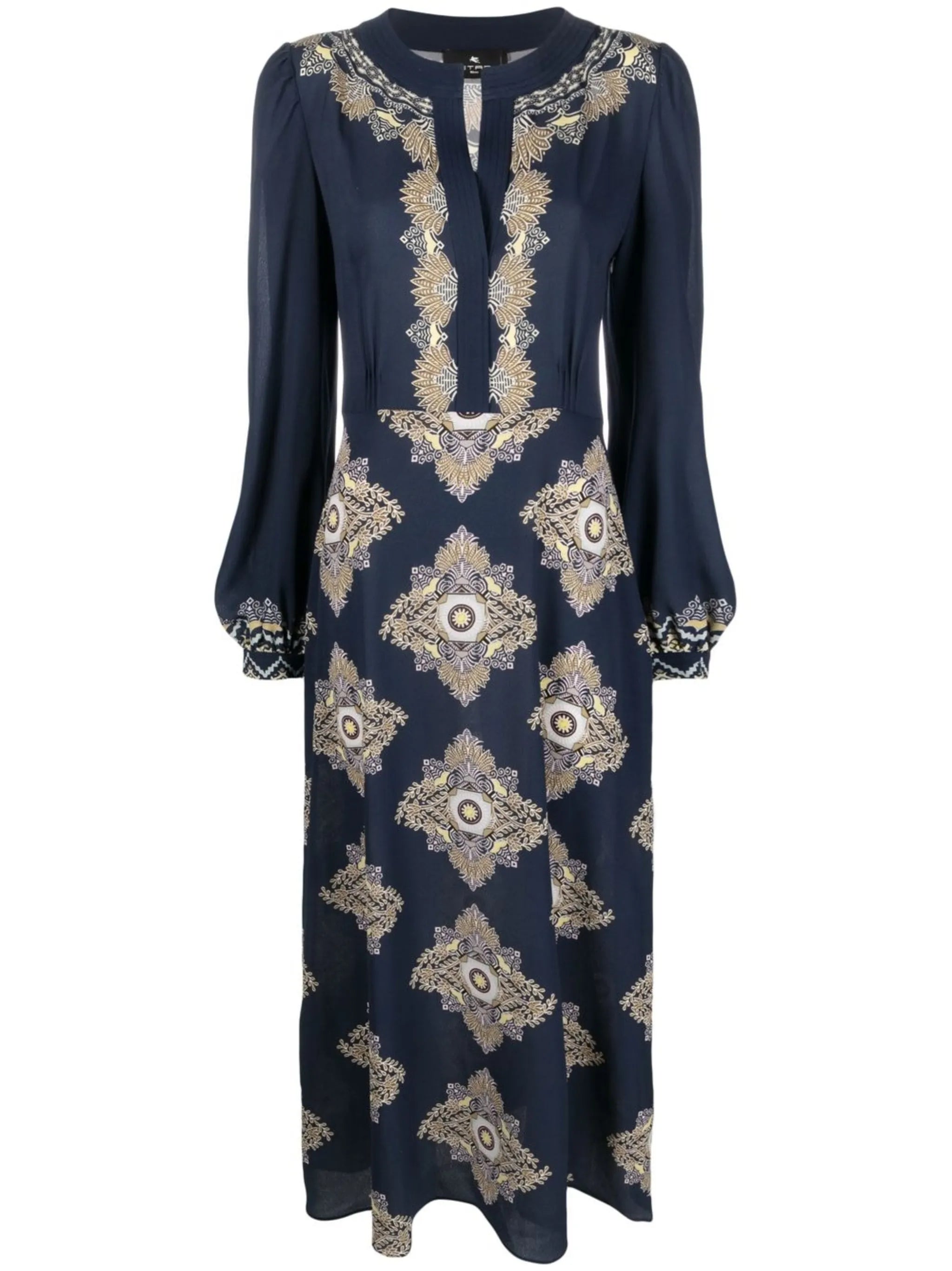 embroidered-design long-sleeve dress