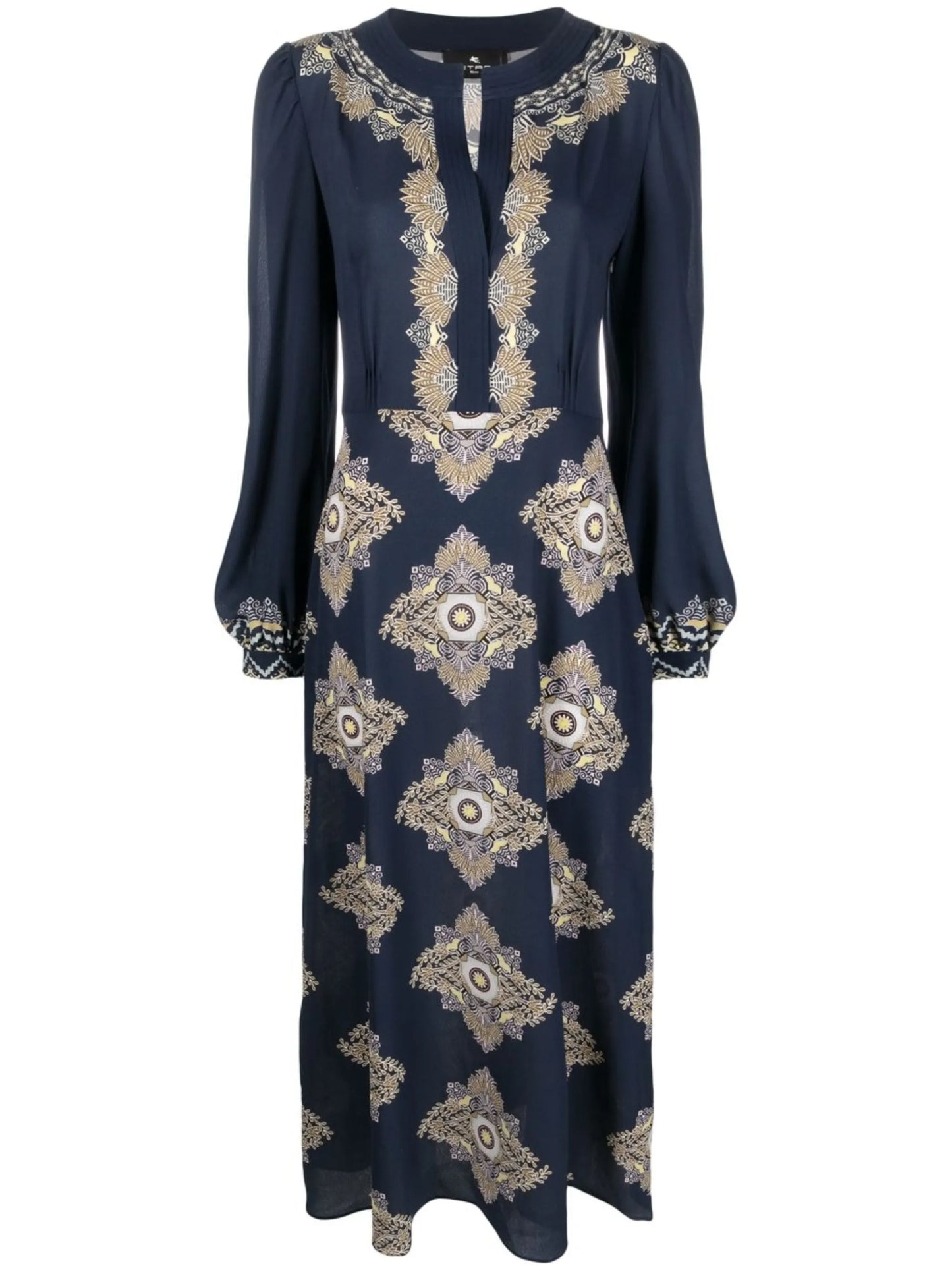 embroidered-design long-sleeve dress