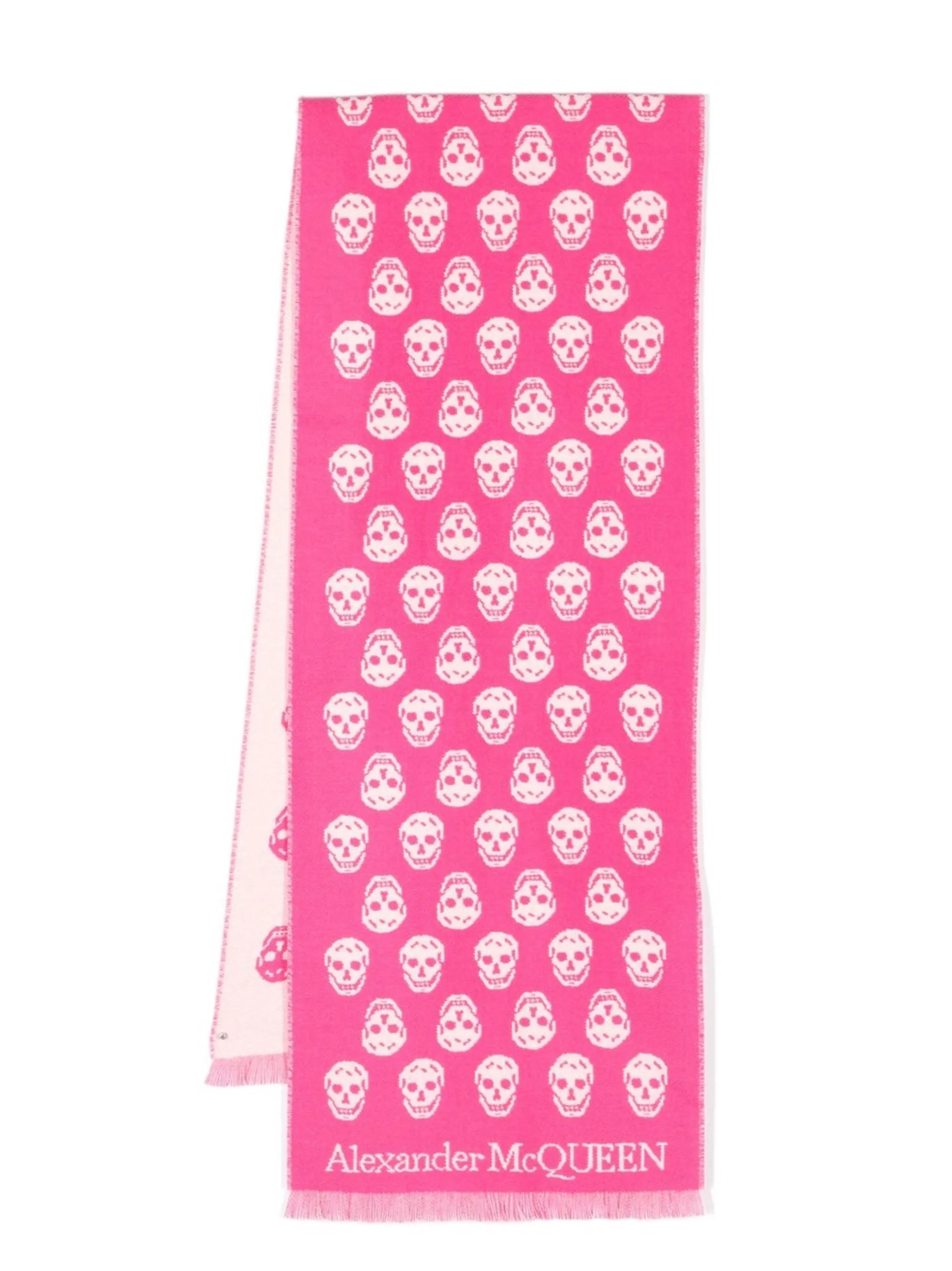 skull-print wool scarf