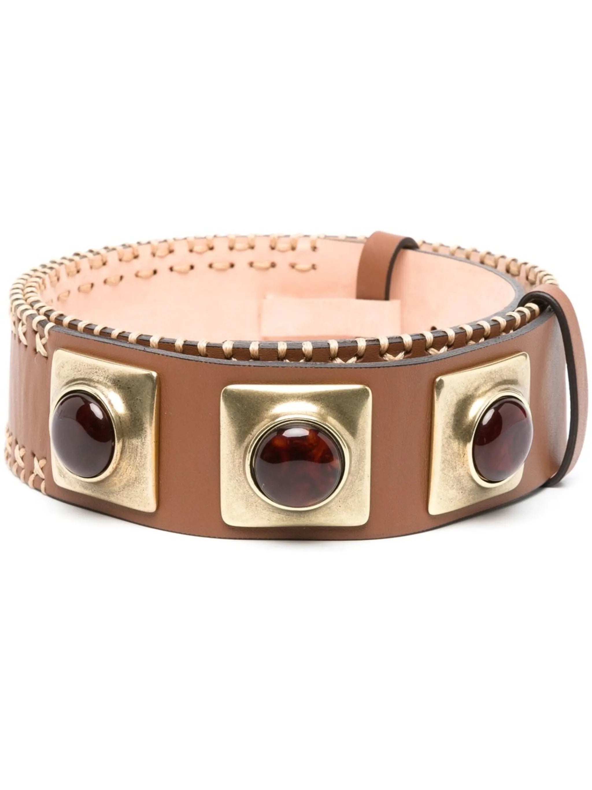 gemstone-detail leather belt
